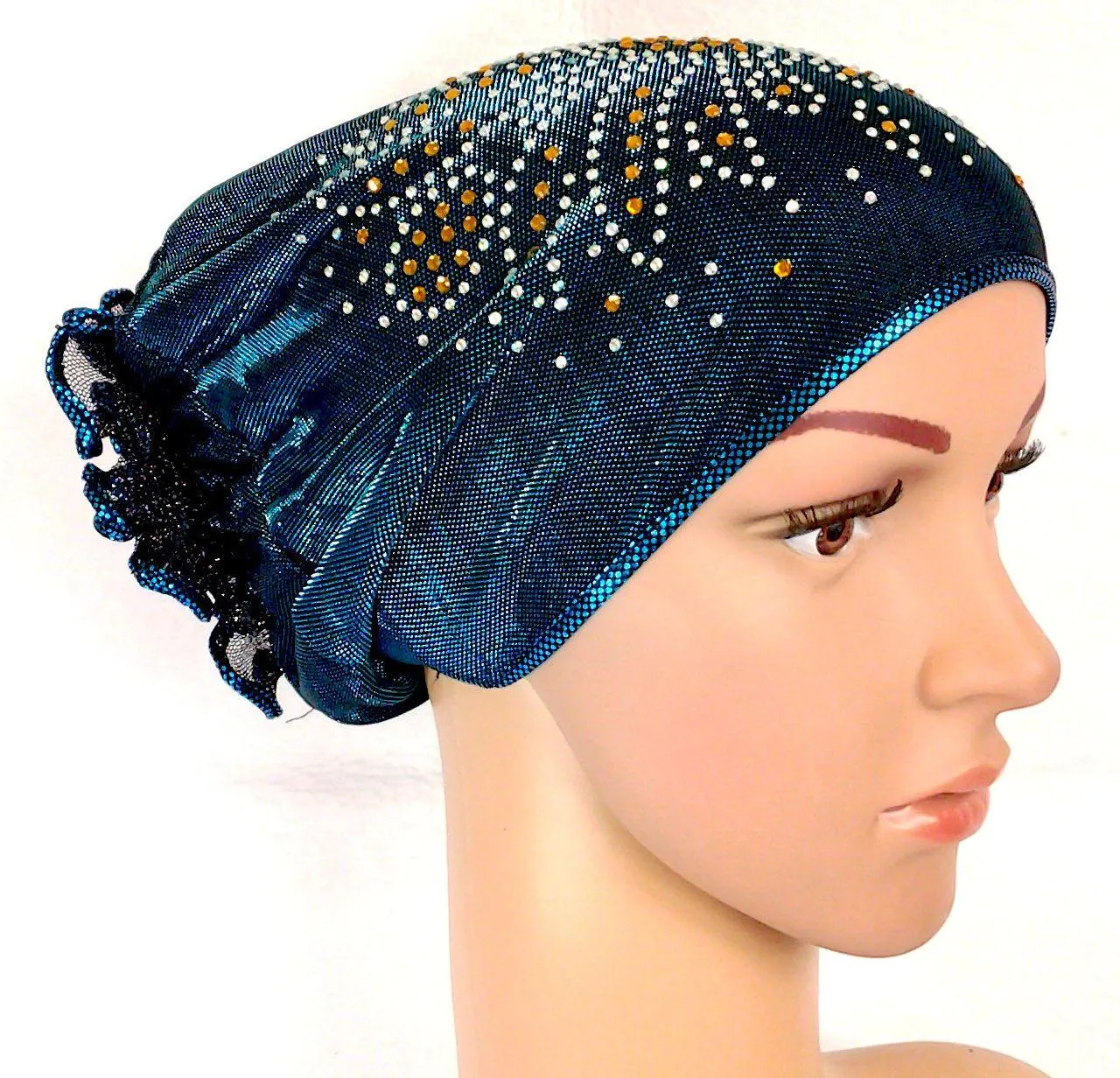 SHINING THREADS RHINESTONE Muslim Inner Caps Islamic Underscarf Hats Ninja Hijab