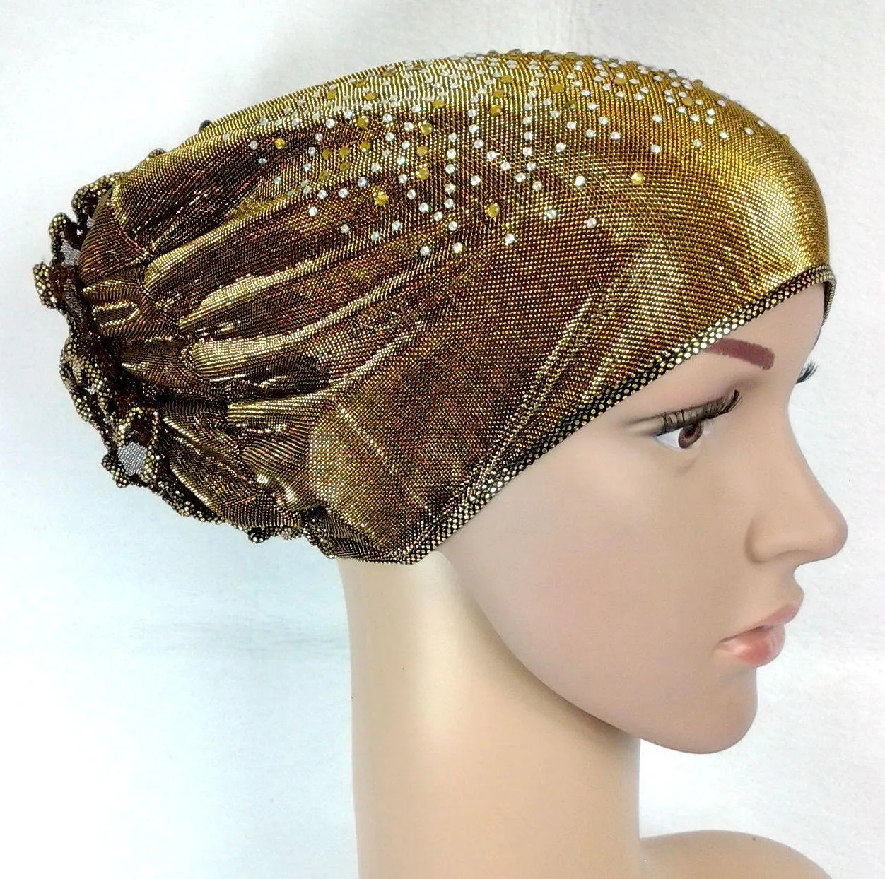 SHINING THREADS RHINESTONE Muslim Inner Caps Islamic Underscarf Hats Ninja Hijab