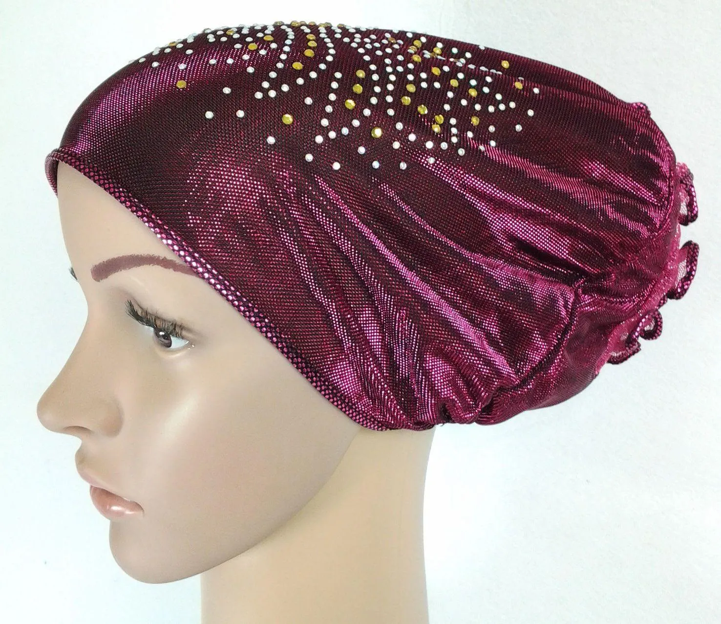 SHINING THREADS RHINESTONE Muslim Inner Caps Islamic Underscarf Hats Ninja Hijab