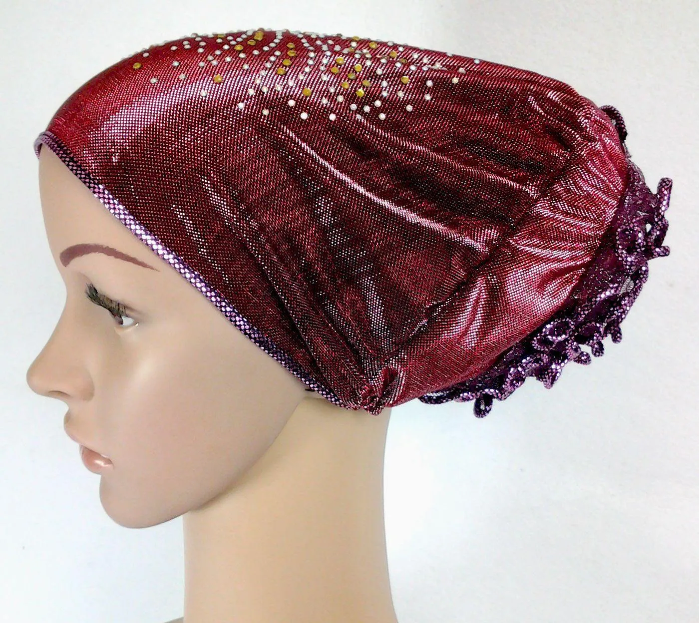 SHINING THREADS RHINESTONE Muslim Inner Caps Islamic Underscarf Hats Ninja Hijab