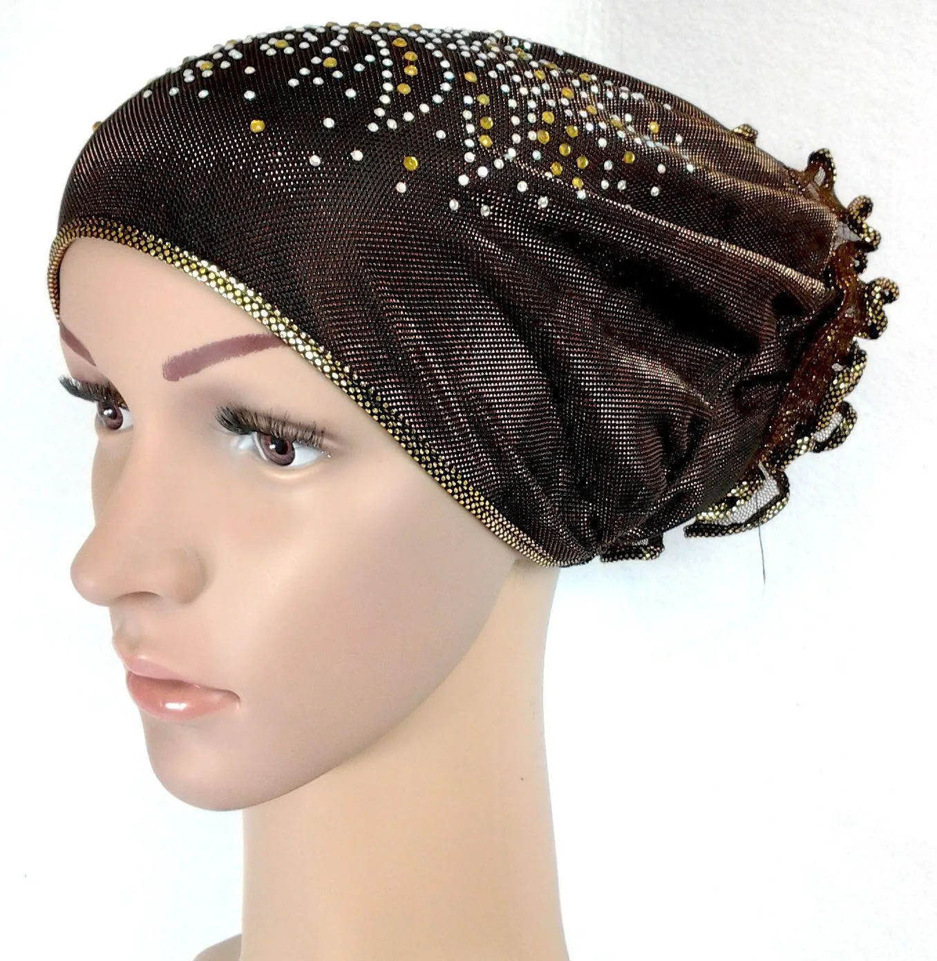 SHINING THREADS RHINESTONE Muslim Inner Caps Islamic Underscarf Hats Ninja Hijab