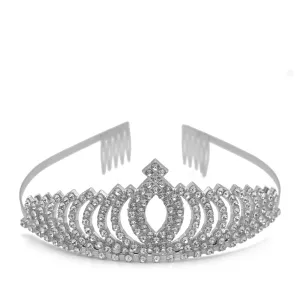 Silver Crystal head piece for Bridal crown topper hair peace #HNT90934S