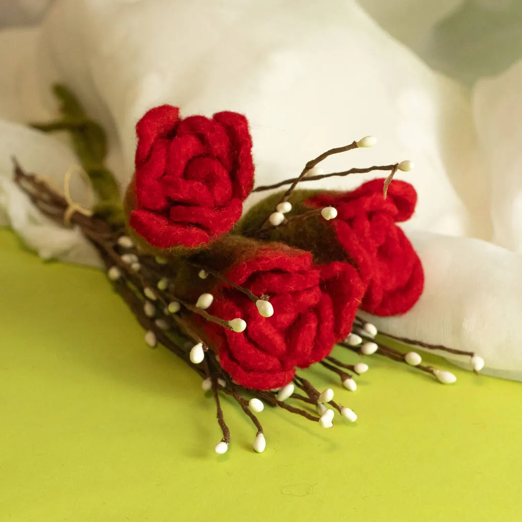 Six Felt Flower Bouquet - Bouquet of Flowers - Mother's Day Gift