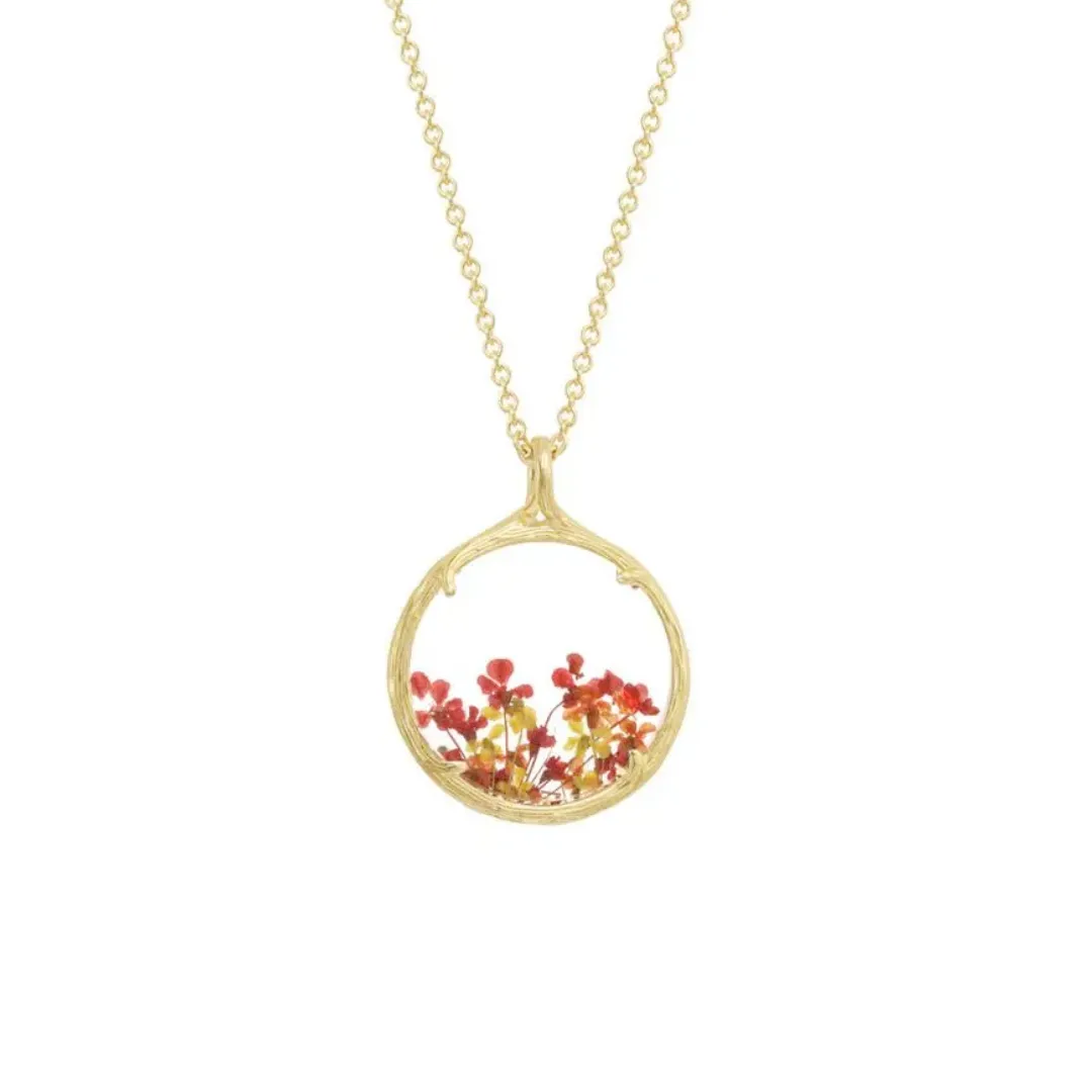 Small Vermeil Red & Orange Fields Necklace