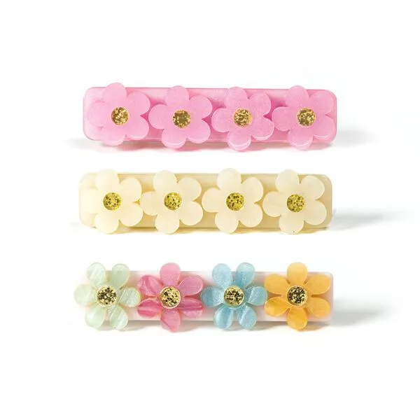 SPR- Flowers Satin Hair Clips (Set of 3)