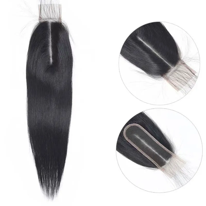 Straight 3 Bundles With 2x6 Lace Closure Peruvian Virgin Human Hair