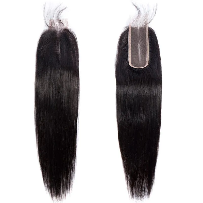 Straight 4 Bundles and 2x6 Closure 100% Unprocessed Malaysian Virgin Human Hair