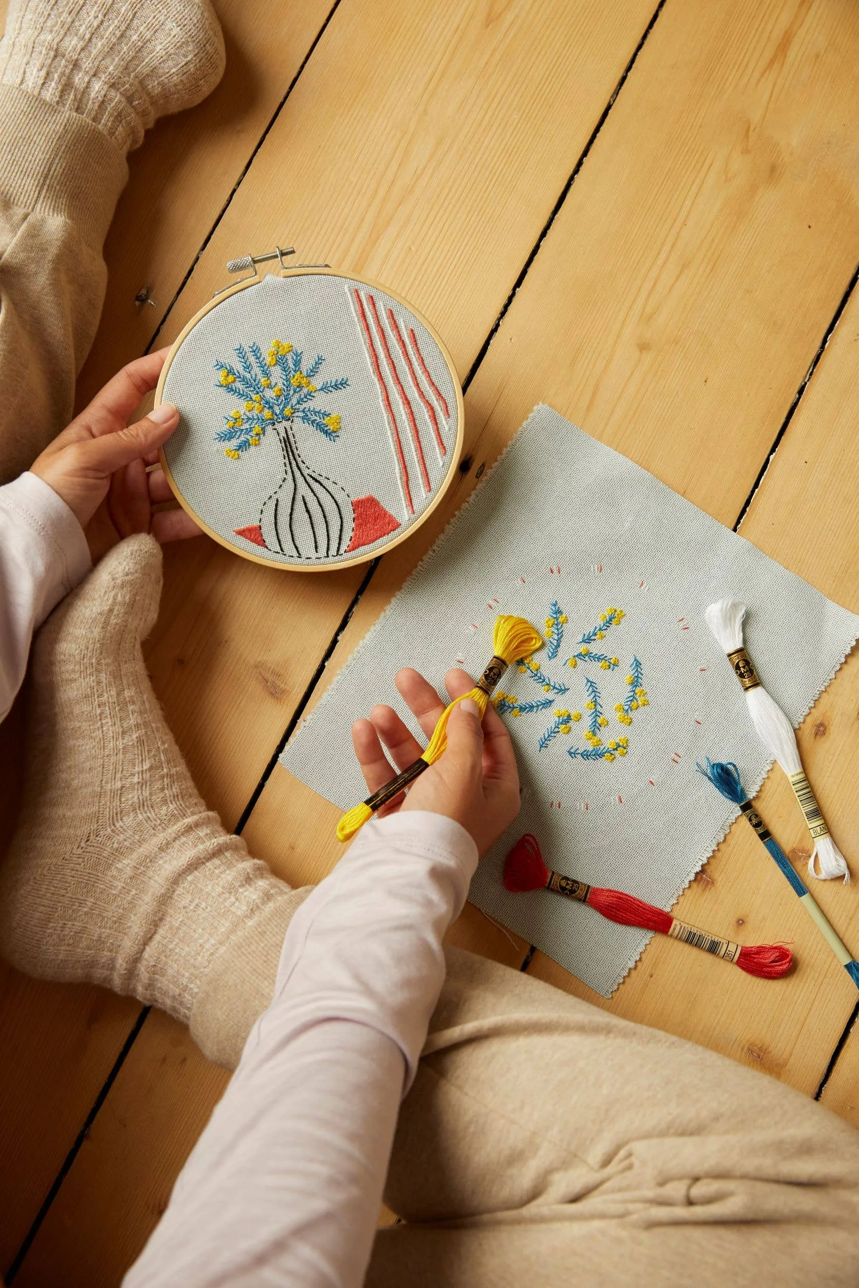 The Mellow Mimosa Embroidery Duo Kit