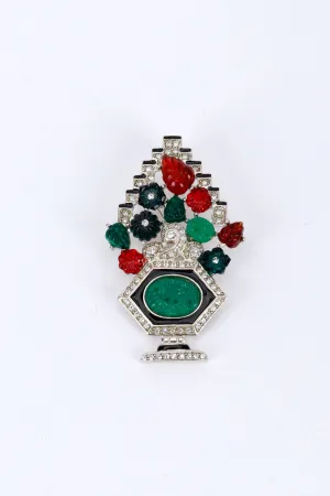 Tutti Frutti Deco Bouquet Brooch