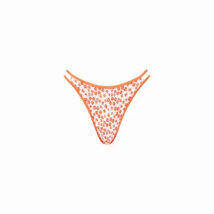 Twin Strap Cheeky Bikini Bottom - Orange Fantasy