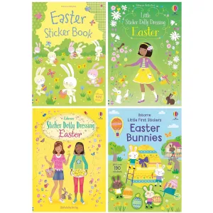 Usborne Activities Easter Sticker 4 Books Collection Set (Easter Sticker Book)