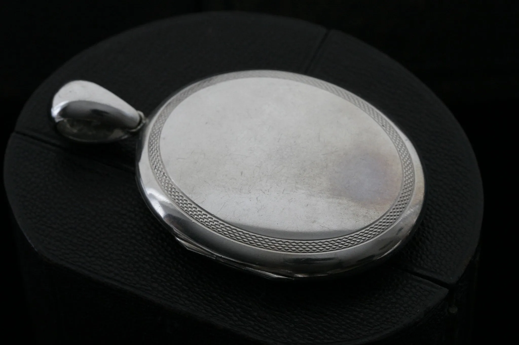 Victorian Sterling Silver Oversized Stork Locket