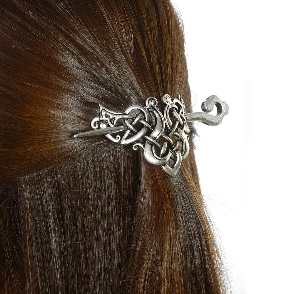 Viking Dragon Hair Hairpins Clips- Norse Celtic Knot Hair Accessories Hair Slide Hair Barrettes Irish Hair Decor for Long Hair Jewelry Braids Hair Stick With Dragon Design