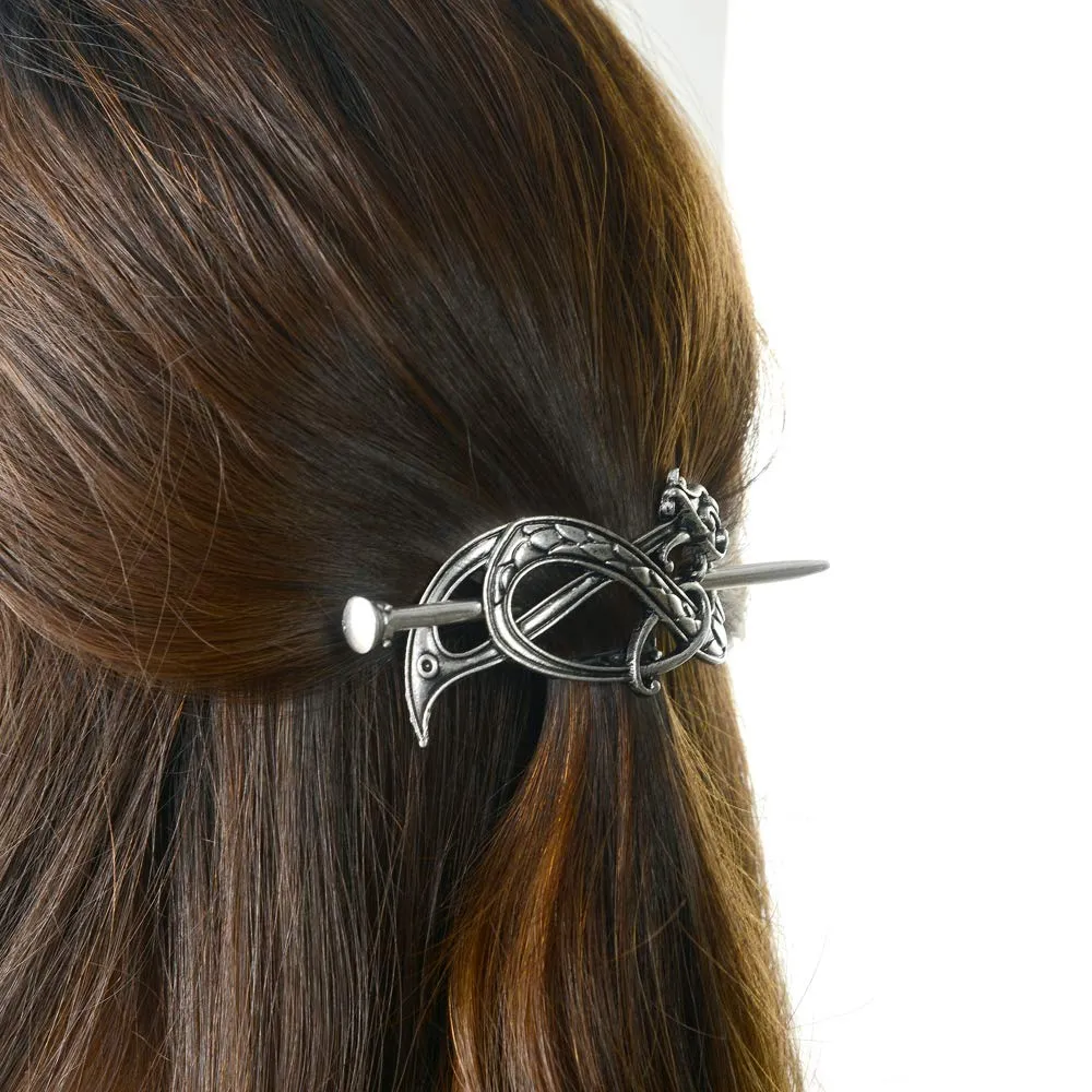 Viking Dragon Hair Hairpins Clips- Norse Celtic Knot Hair Accessories Hair Slide Hair Barrettes Irish Hair Decor for Long Hair Jewelry Braids Hair Stick With Dragon Design