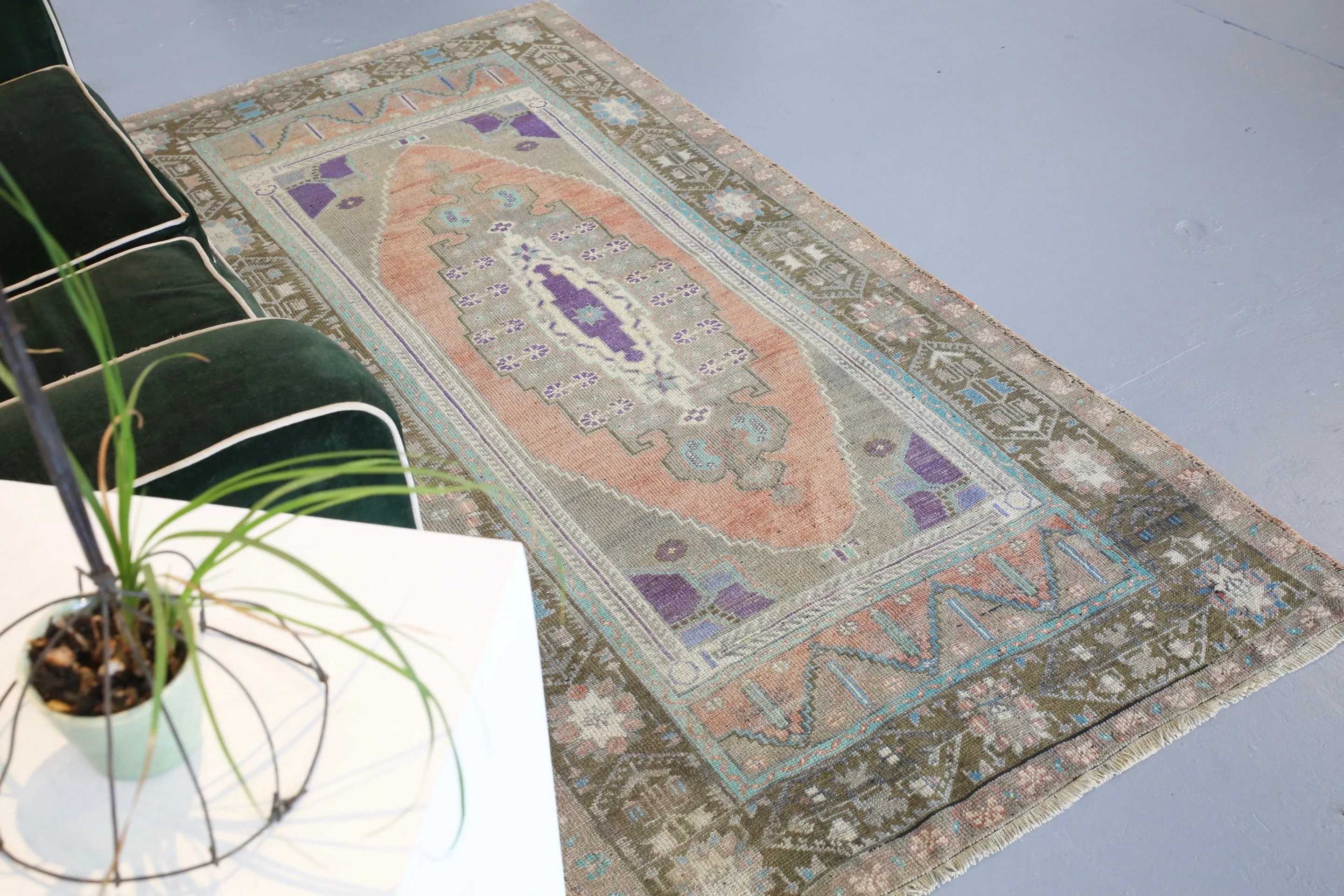 Vintage Anatolian Rug 3.5ftx7ft