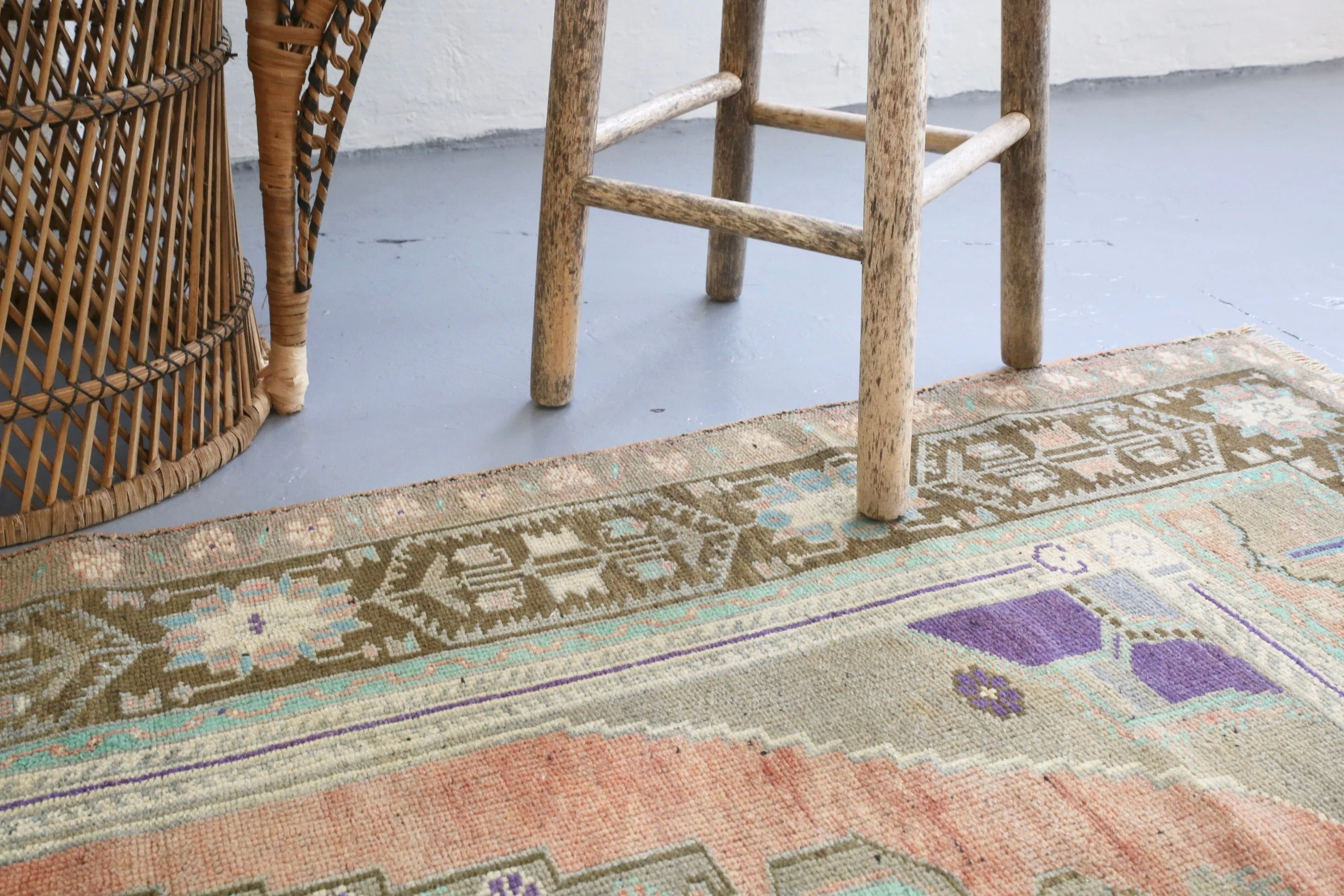Vintage Anatolian Rug 3.5ftx7ft