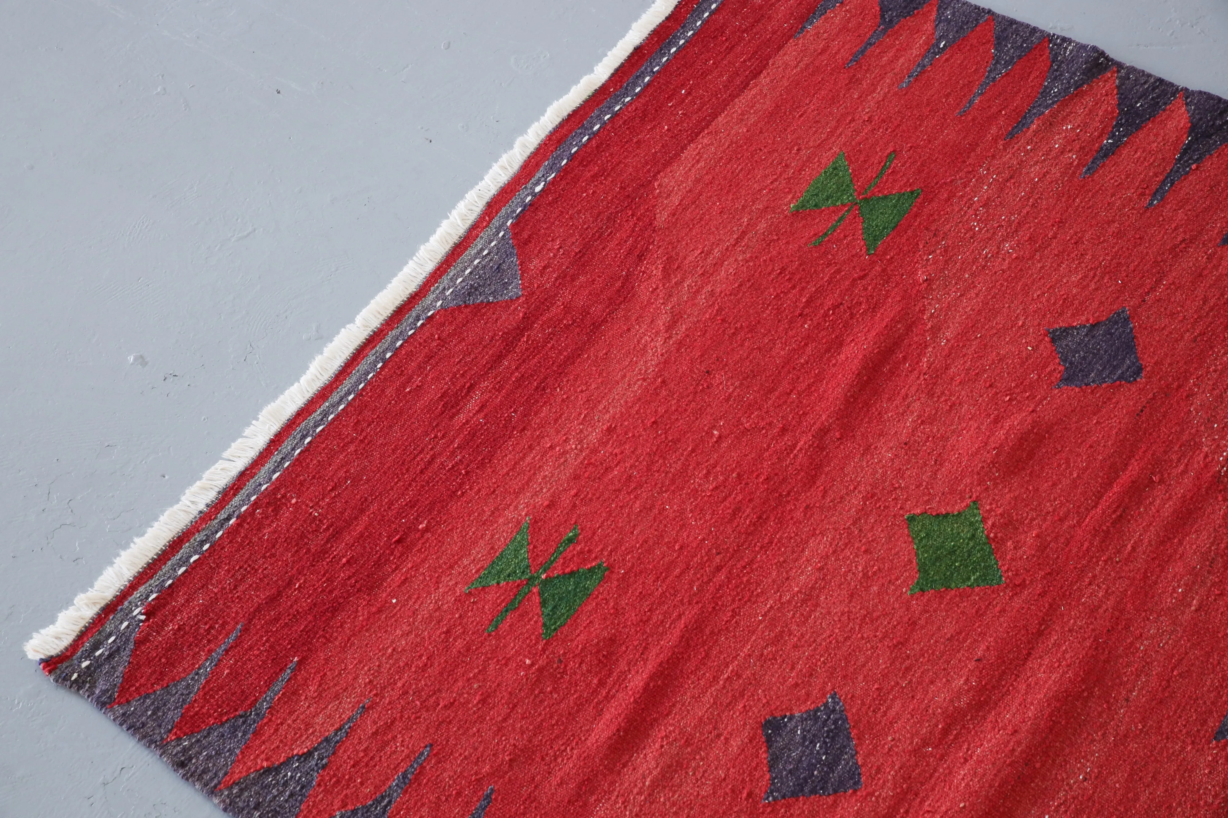 Vintage Bodrum Bos Kilim Rug 4.6x7.5ft