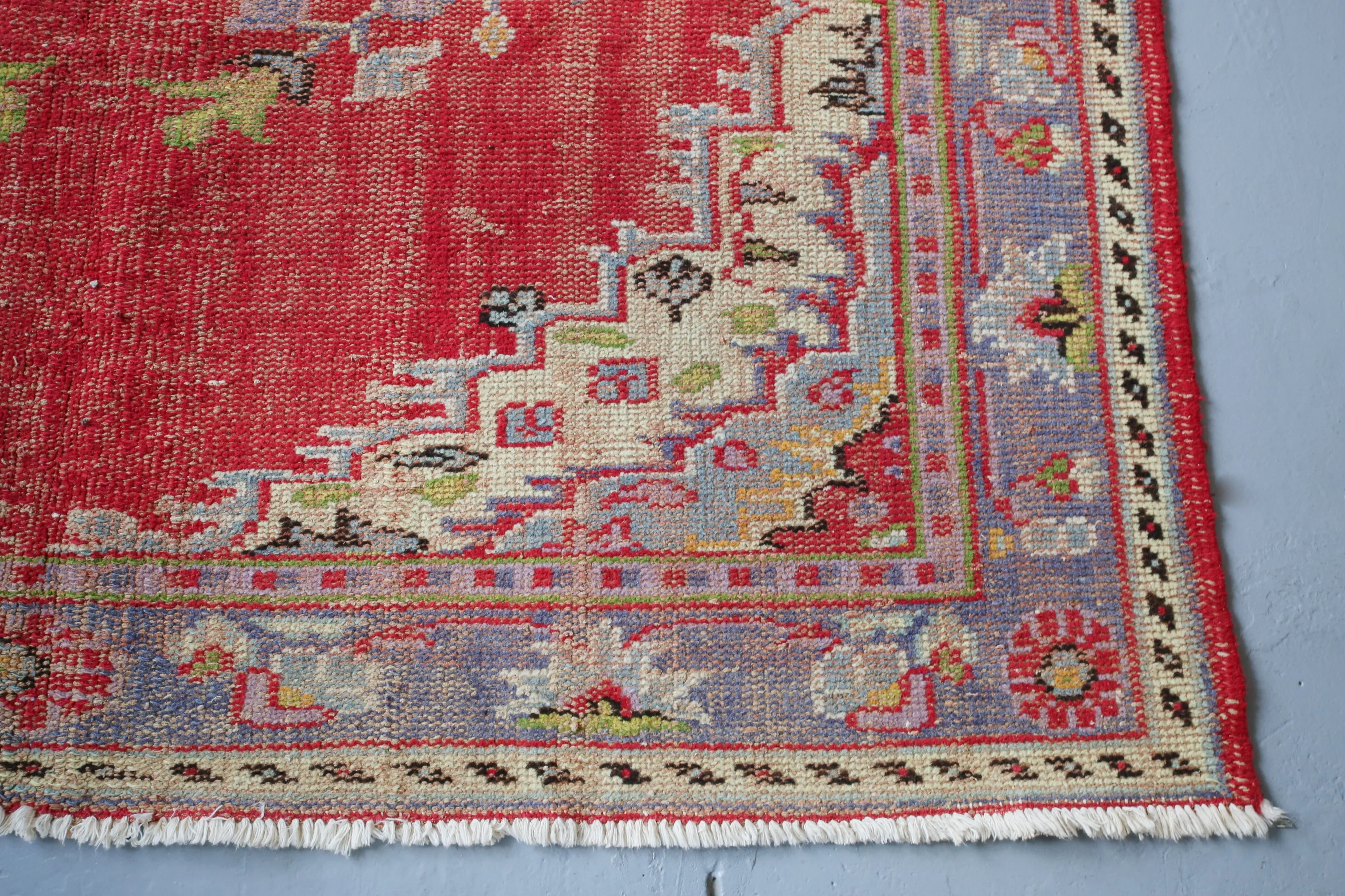 Vintage Demirci Oushak Rug 6ftx9ft
