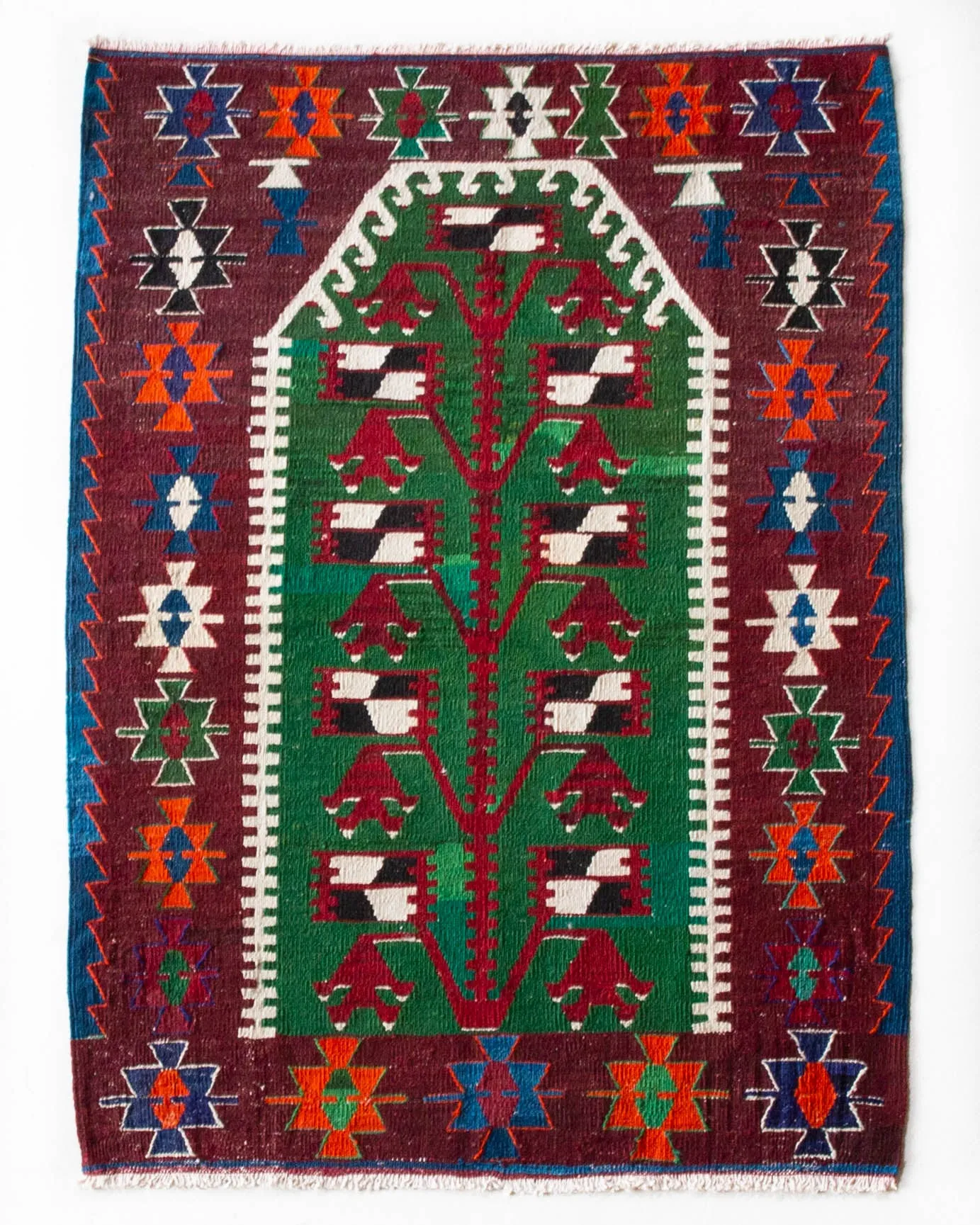 Vintage Fethiye Kilim Rug 3'2"x4'8"