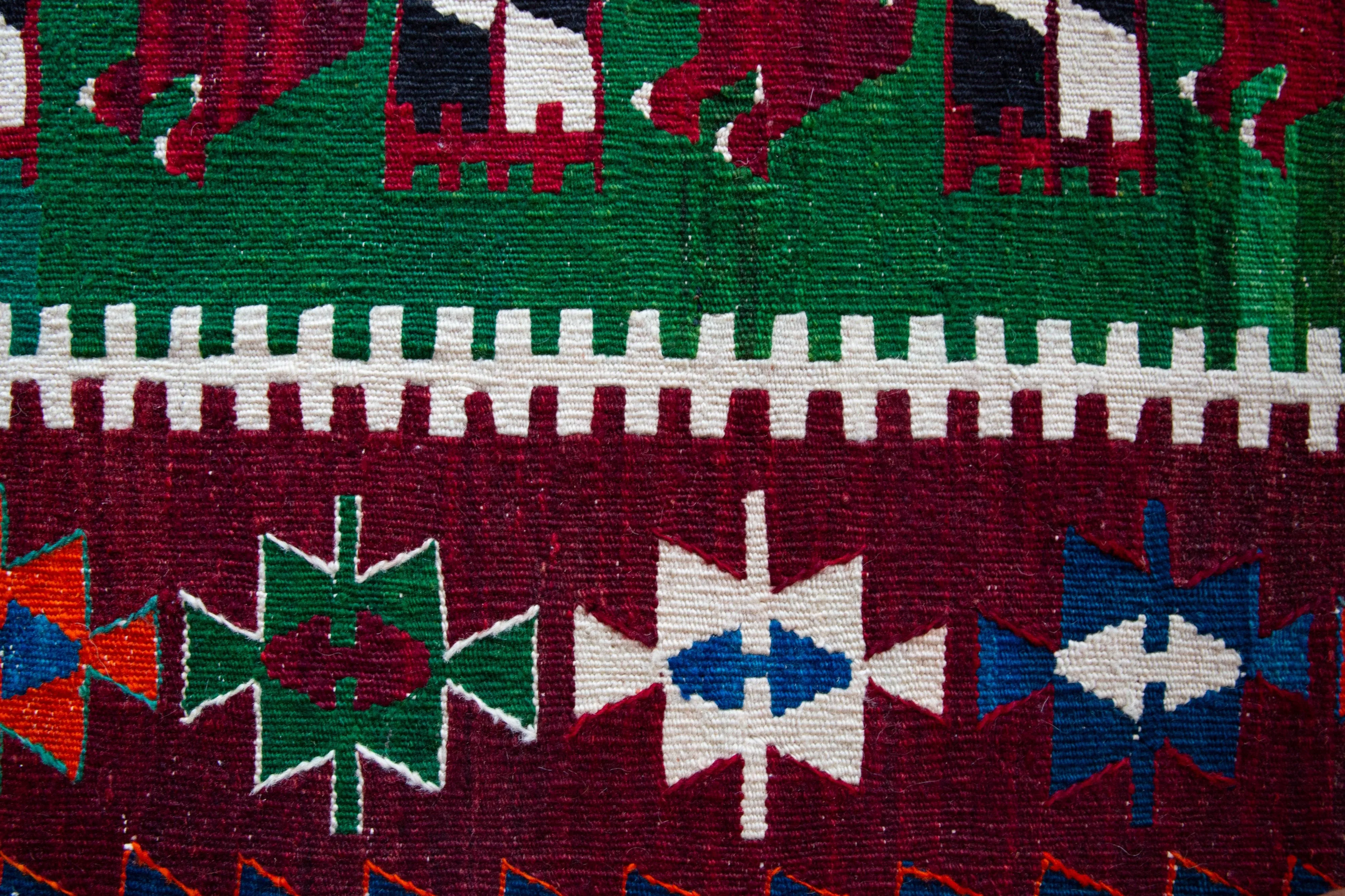 Vintage Fethiye Kilim Rug 3'2"x4'8"