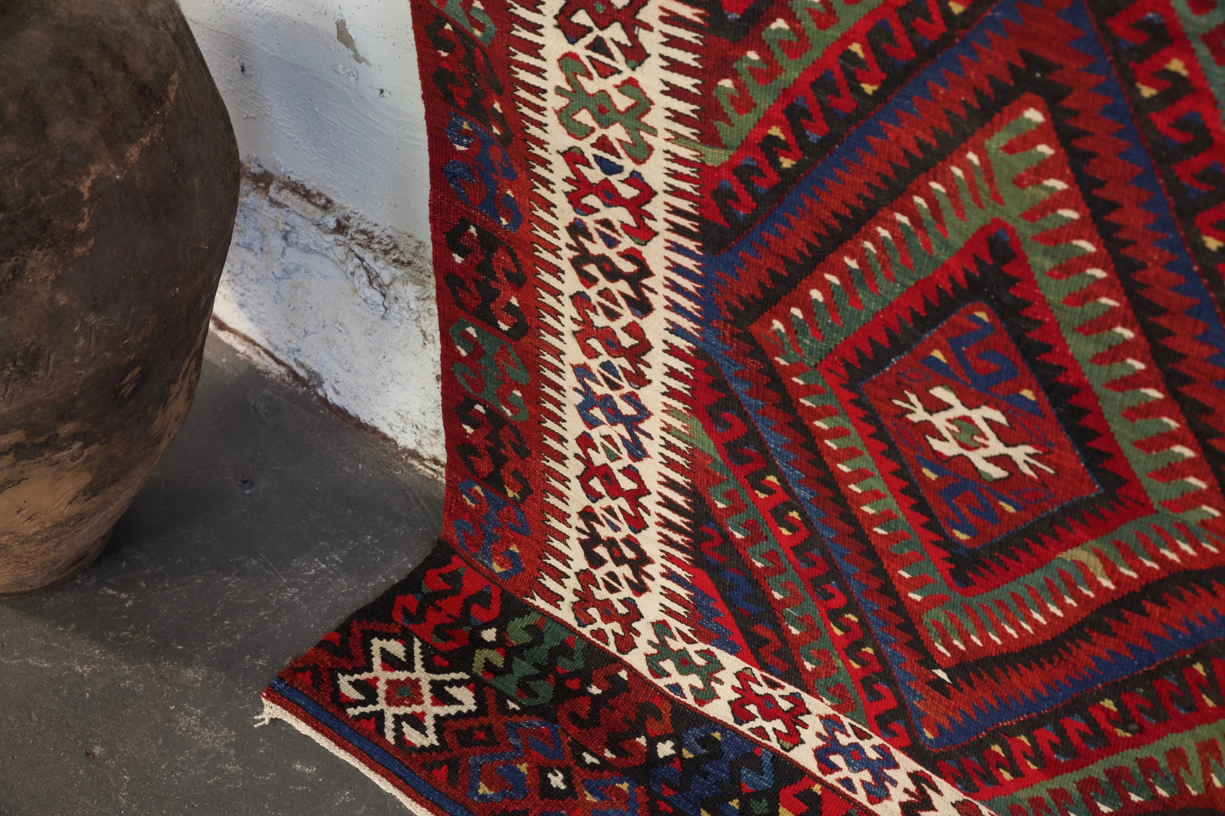 Vintage Fethiye Kilim Rug 5'4"x10'