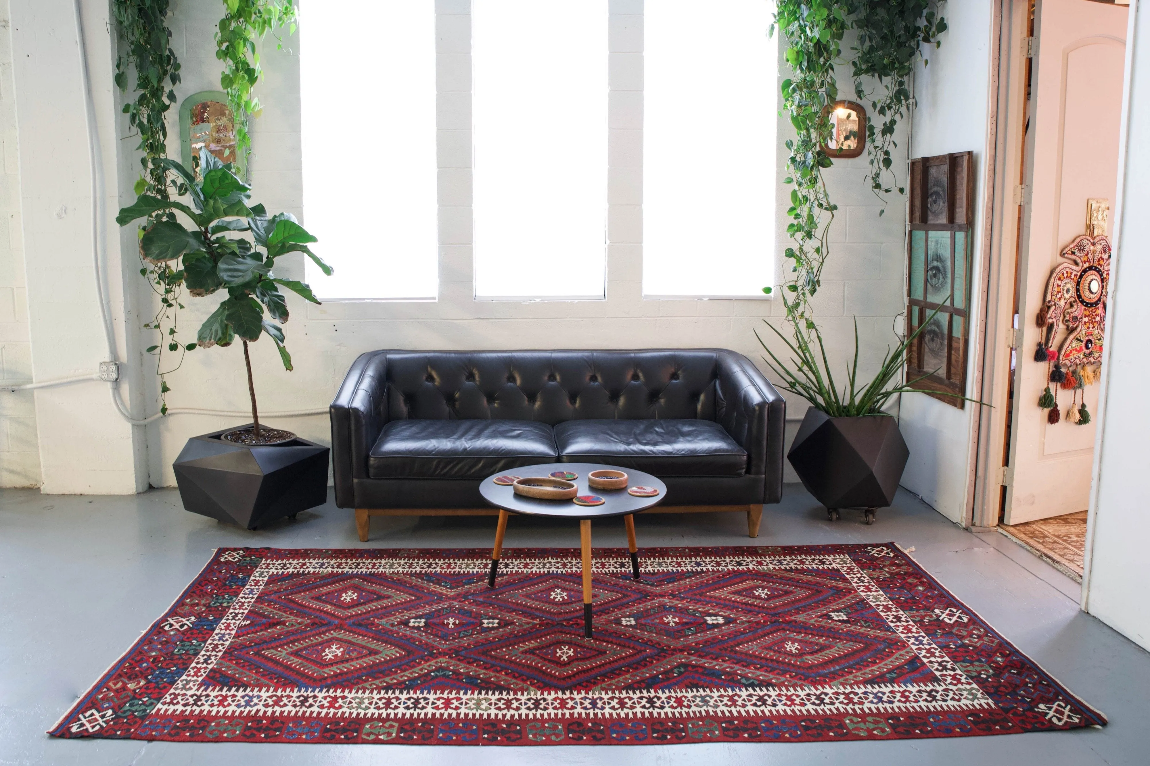 Vintage Fethiye Kilim Rug 5'4"x10'
