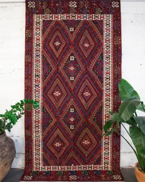 Vintage Fethiye Kilim Rug 5'4"x10'