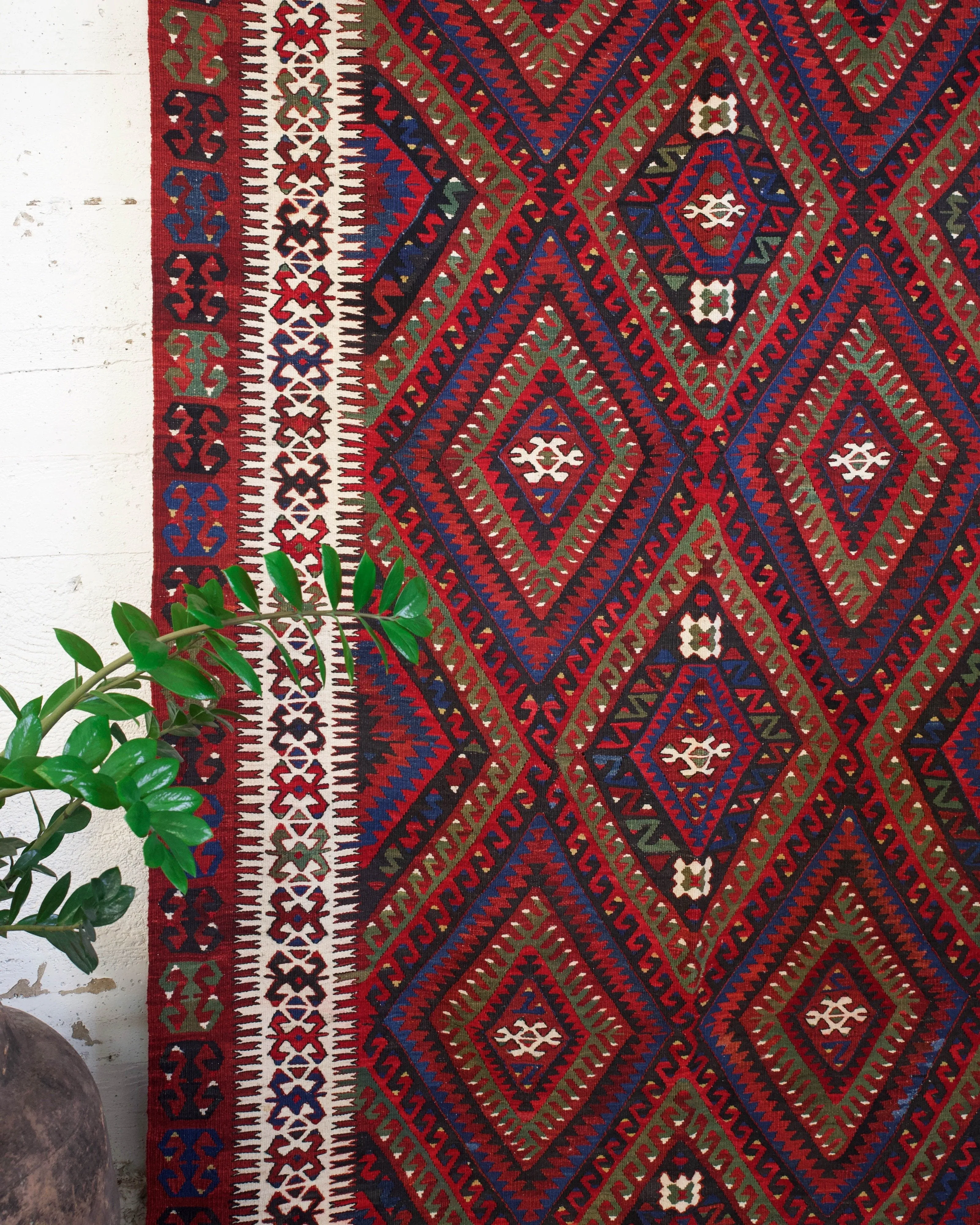 Vintage Fethiye Kilim Rug 5'4"x10'