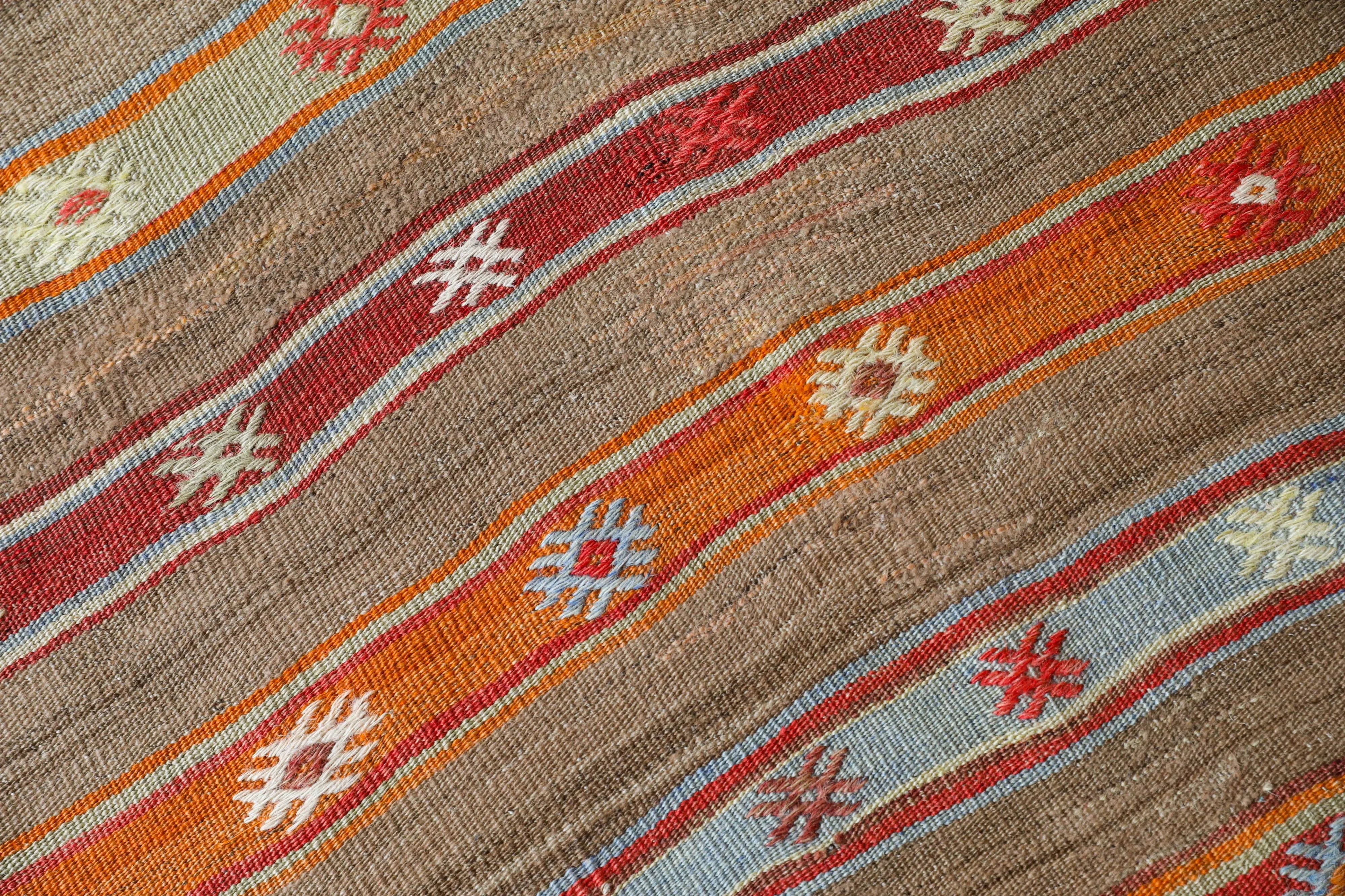 Vintage Fethiye Kilim Rug 5'7"x7'7"