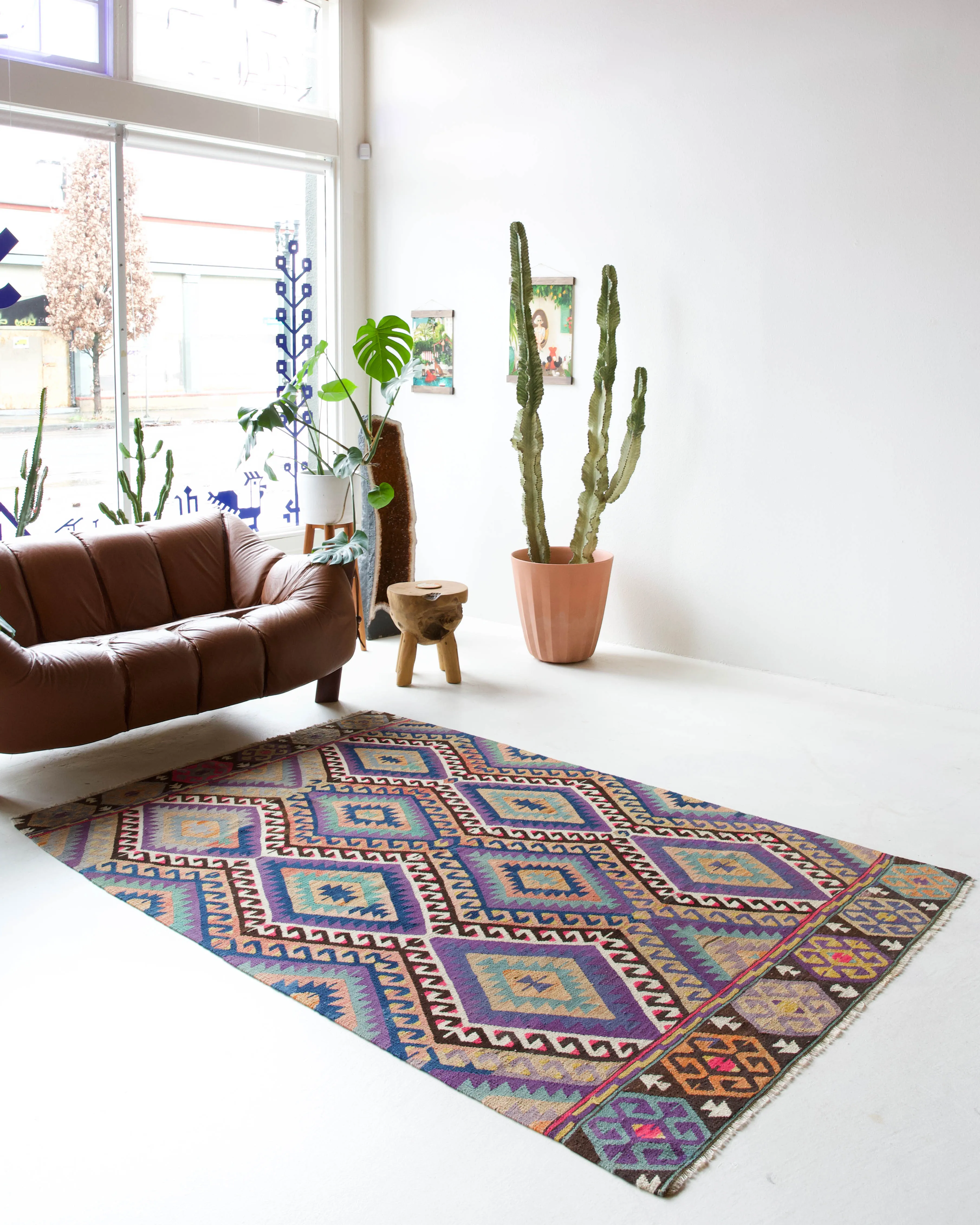 Vintage Oushak Kilim Rug 5'4"x8'