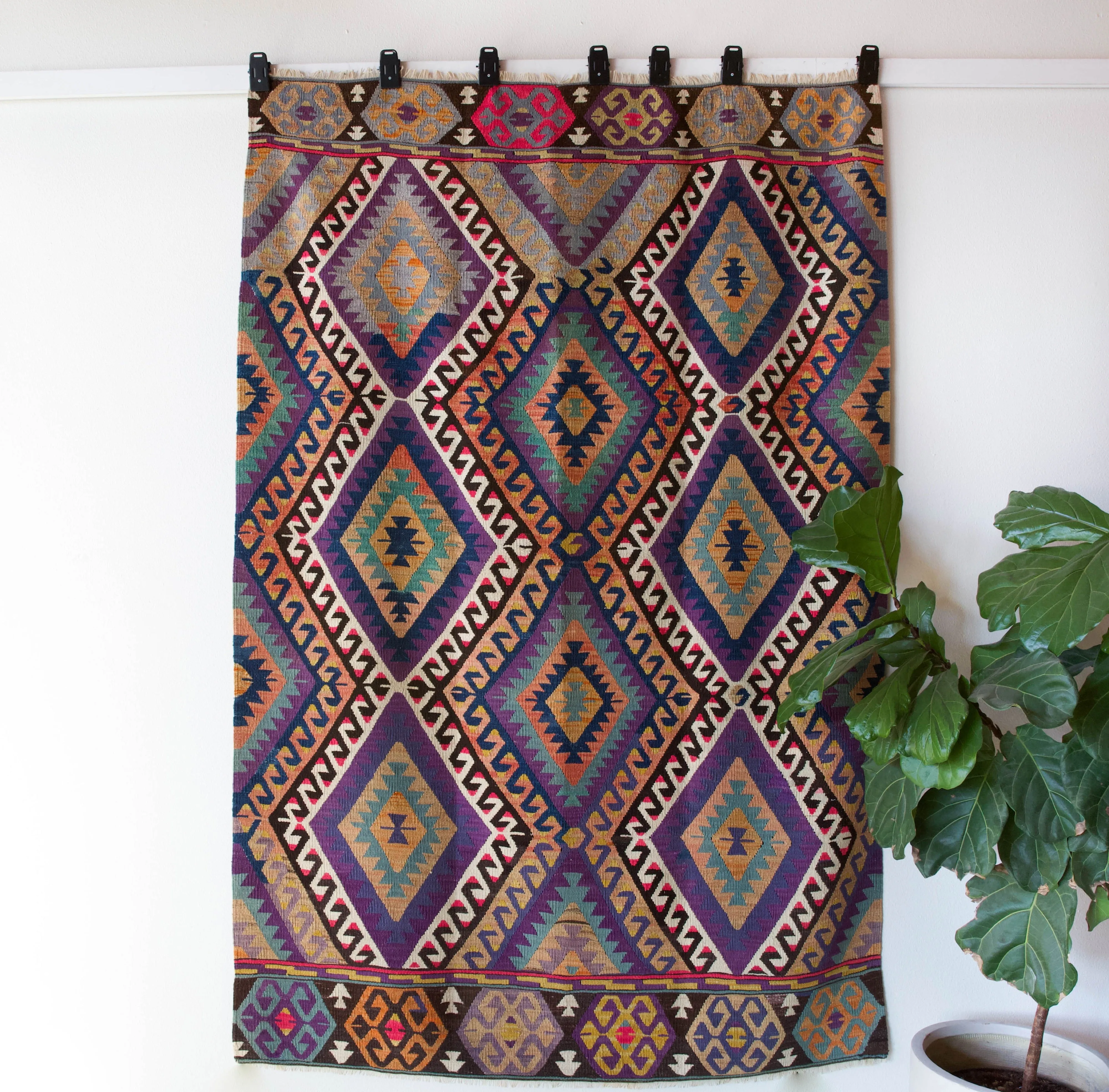 Vintage Oushak Kilim Rug 5'4"x8'