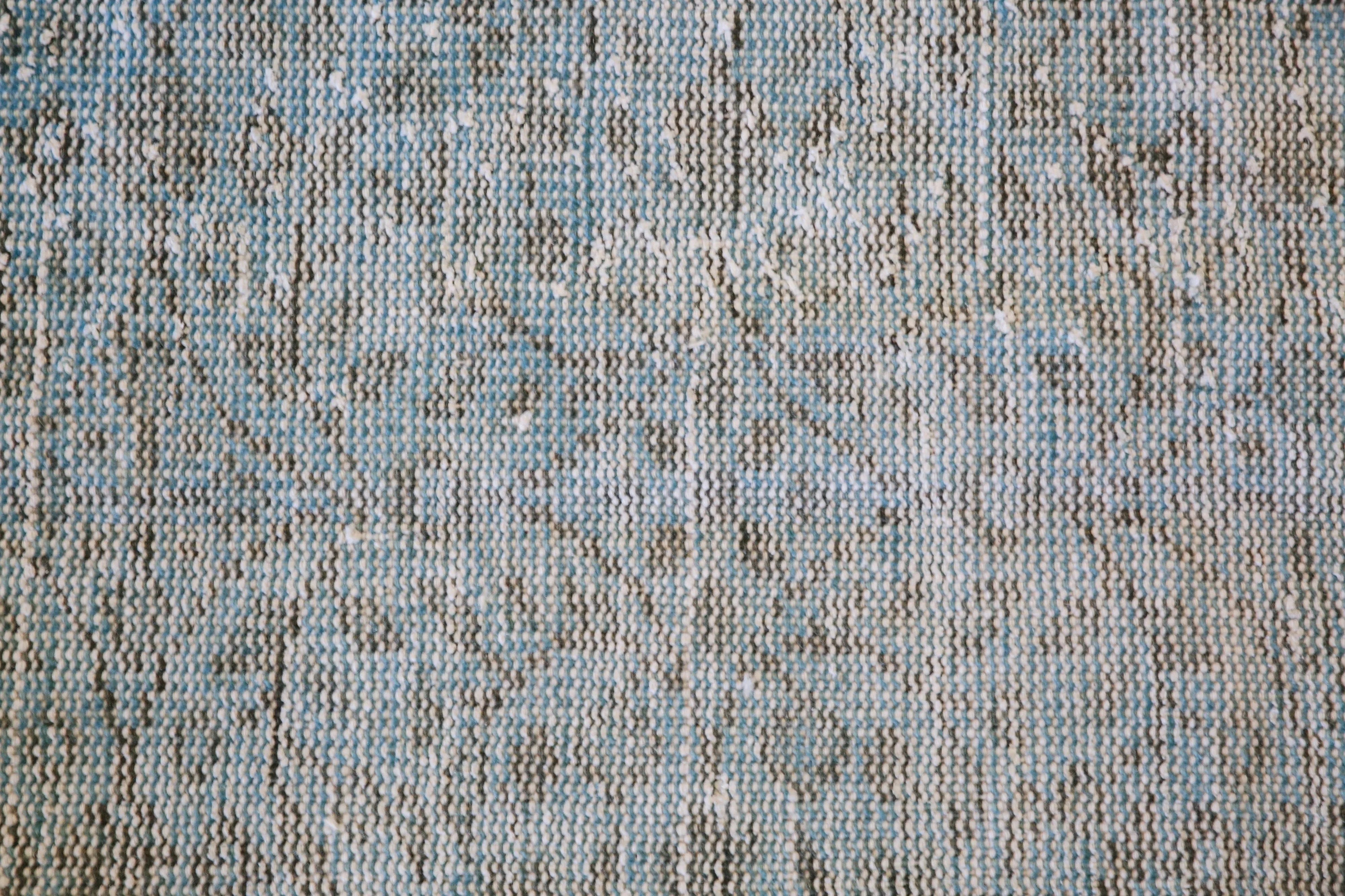 Vintage Overdyed Isparta Rug in Ice Blue 6ftx9ft