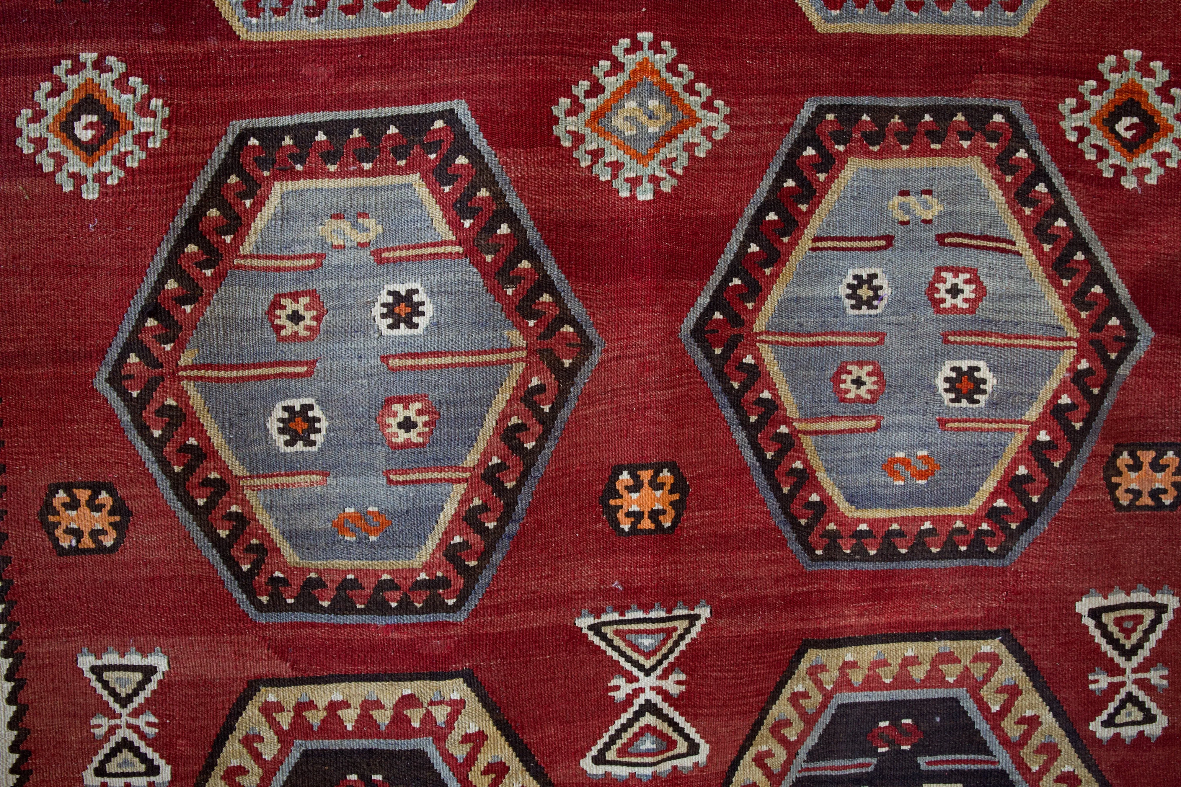 Vintage Sivas Sarkisla Kilim Rug 5'6"x12'