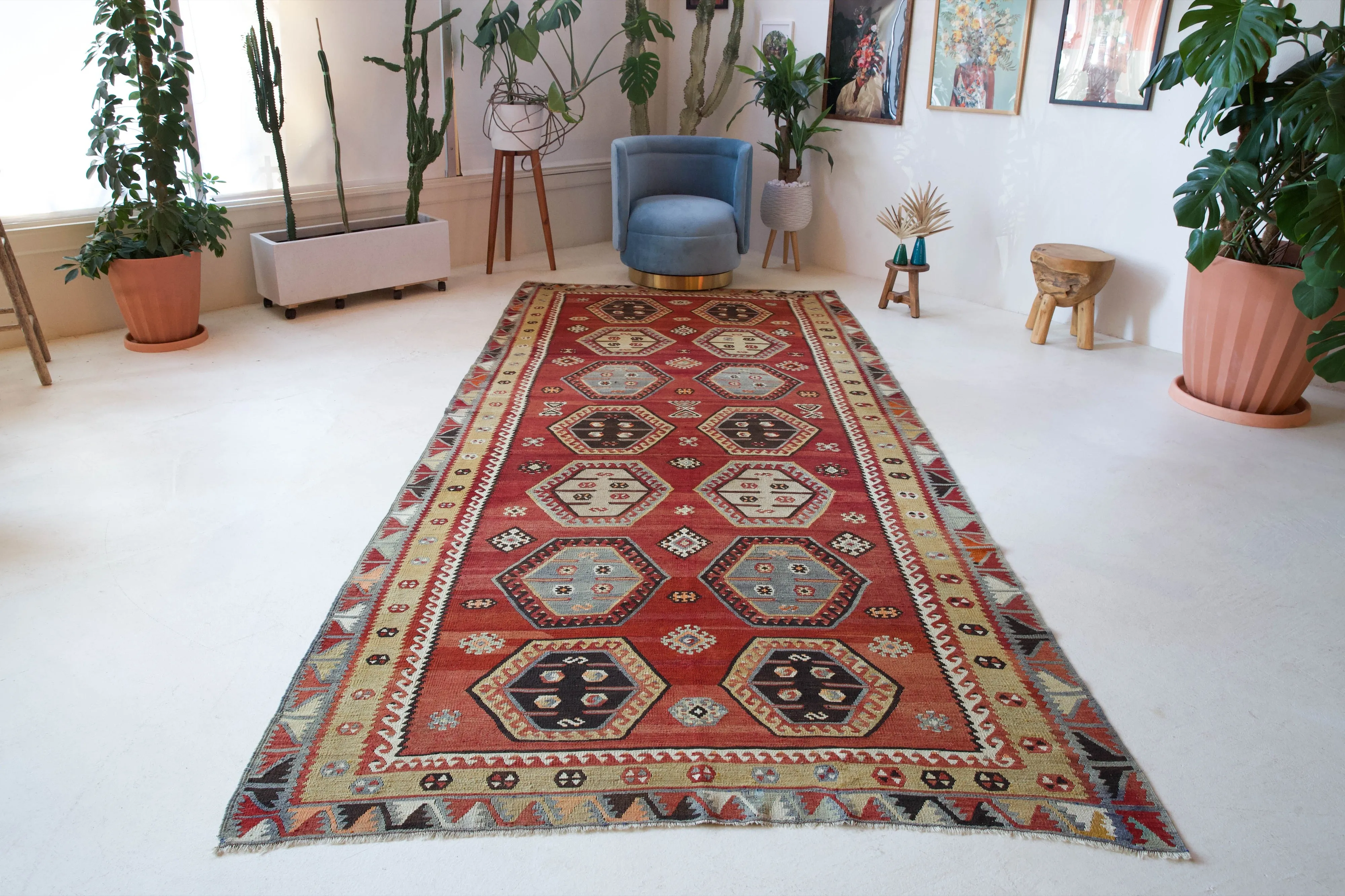 Vintage Sivas Sarkisla Kilim Rug 5'6"x12'