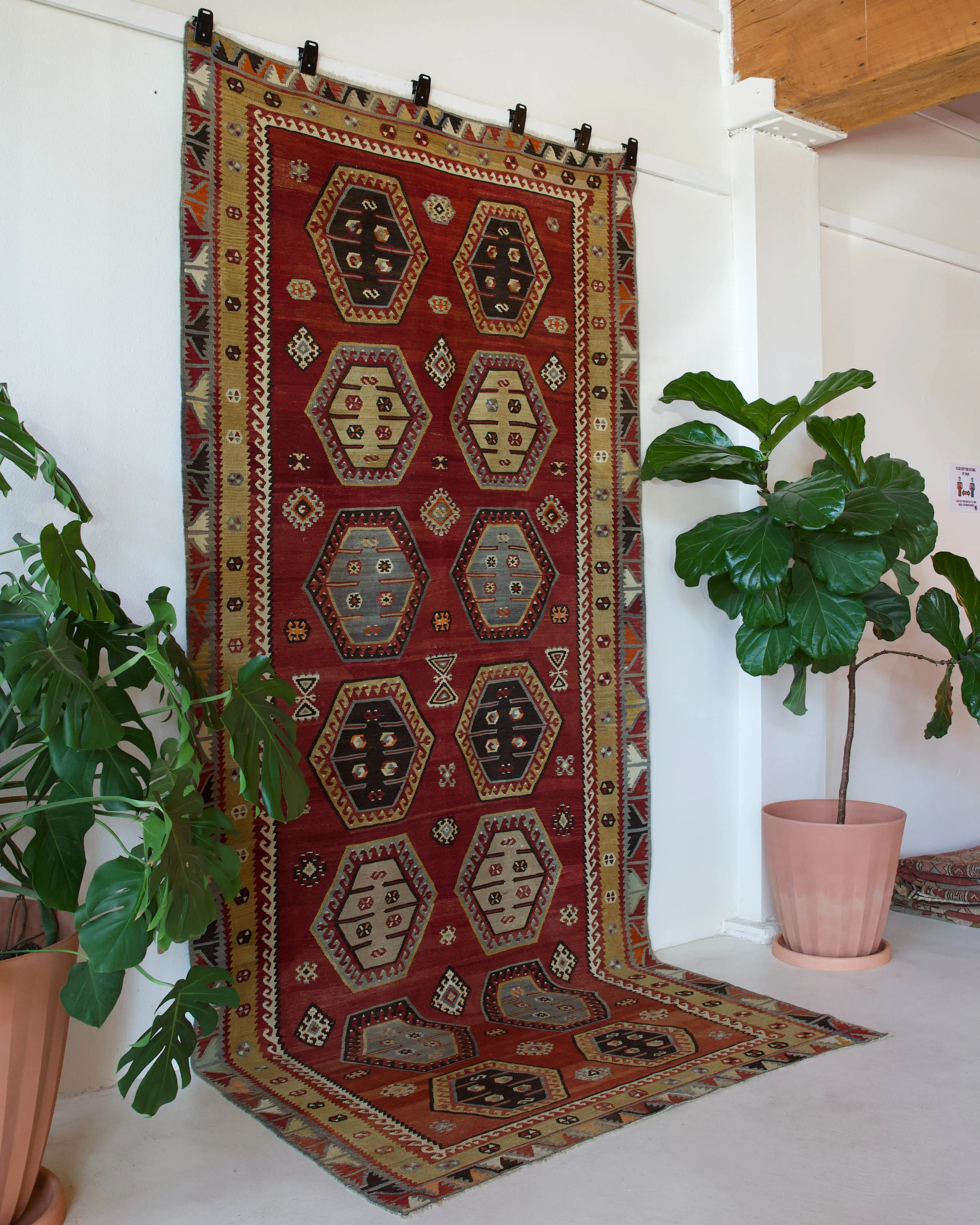Vintage Sivas Sarkisla Kilim Rug 5'6"x12'