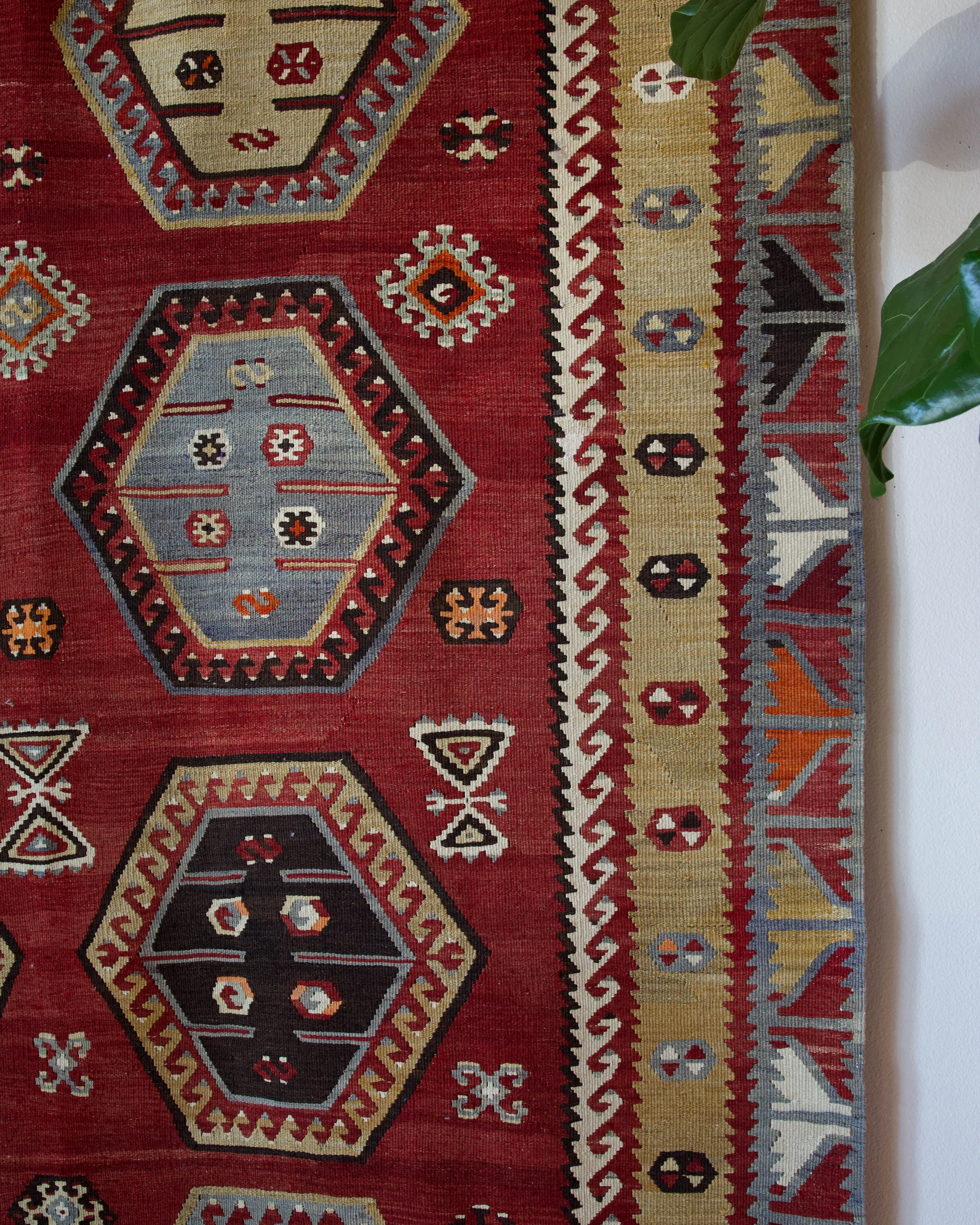 Vintage Sivas Sarkisla Kilim Rug 5'6"x12'