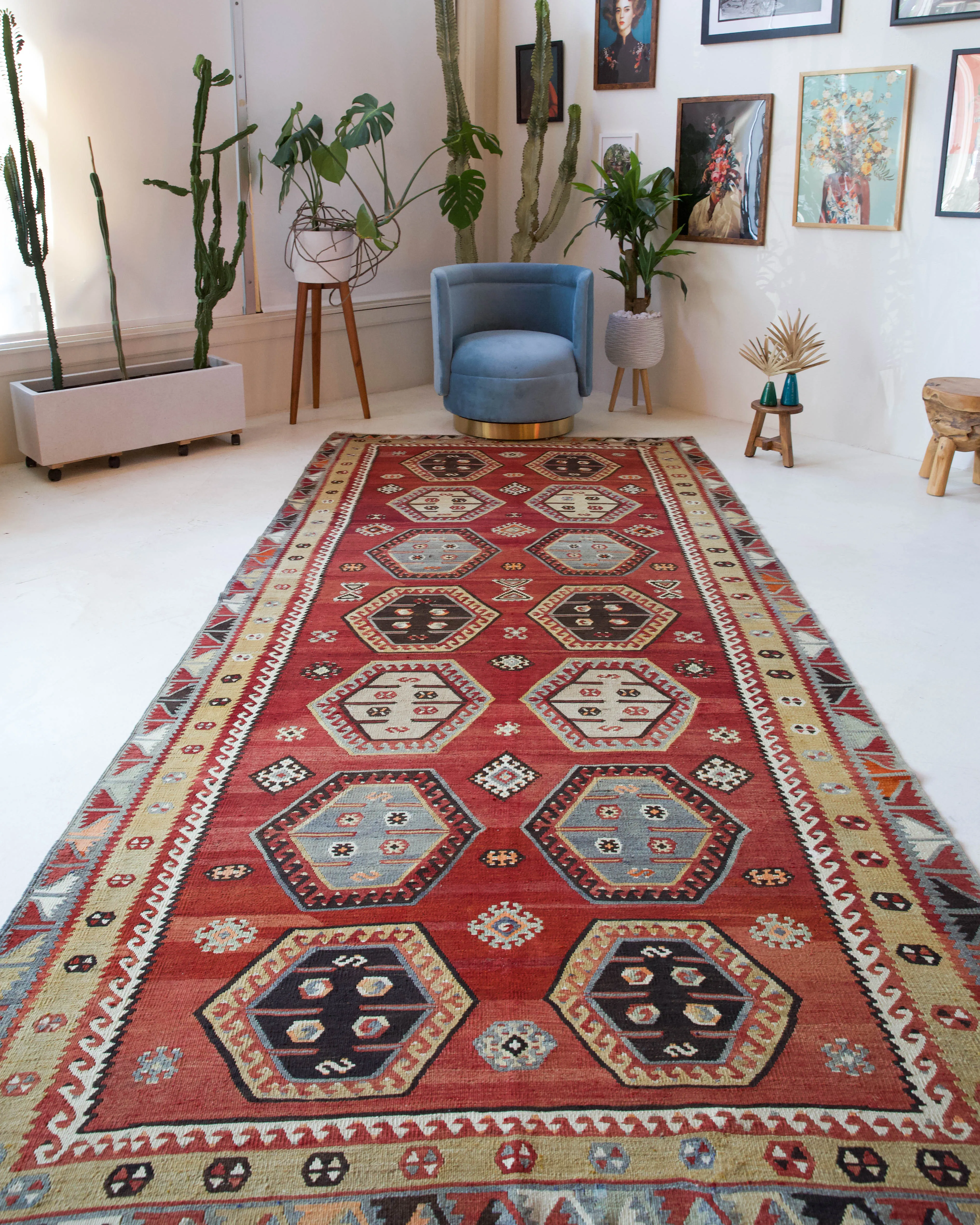 Vintage Sivas Sarkisla Kilim Rug 5'6"x12'