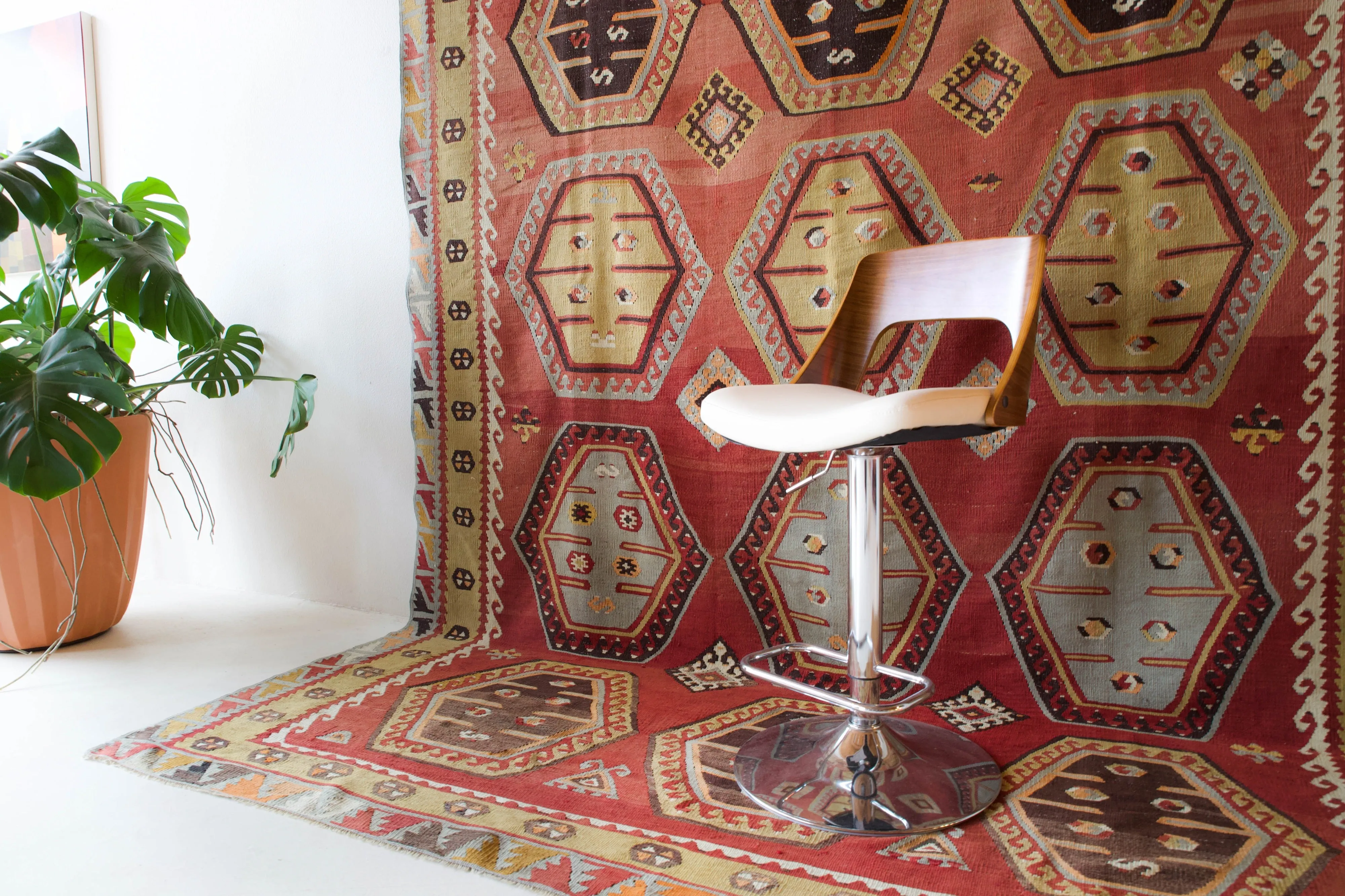 Vintage Sivas Sarkisla Kilim Rug 7'7"x11'9"