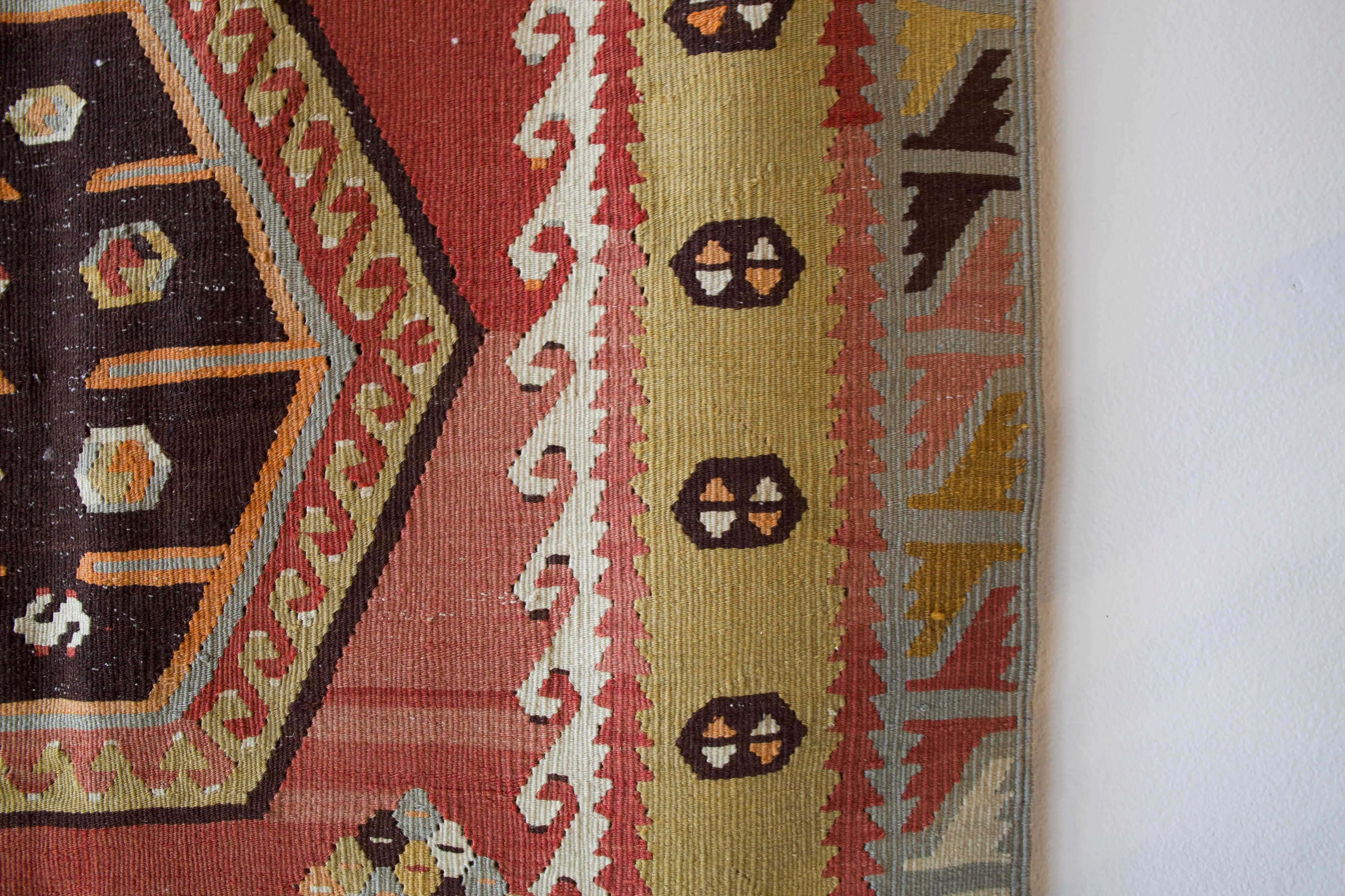 Vintage Sivas Sarkisla Kilim Rug 7'7"x11'9"