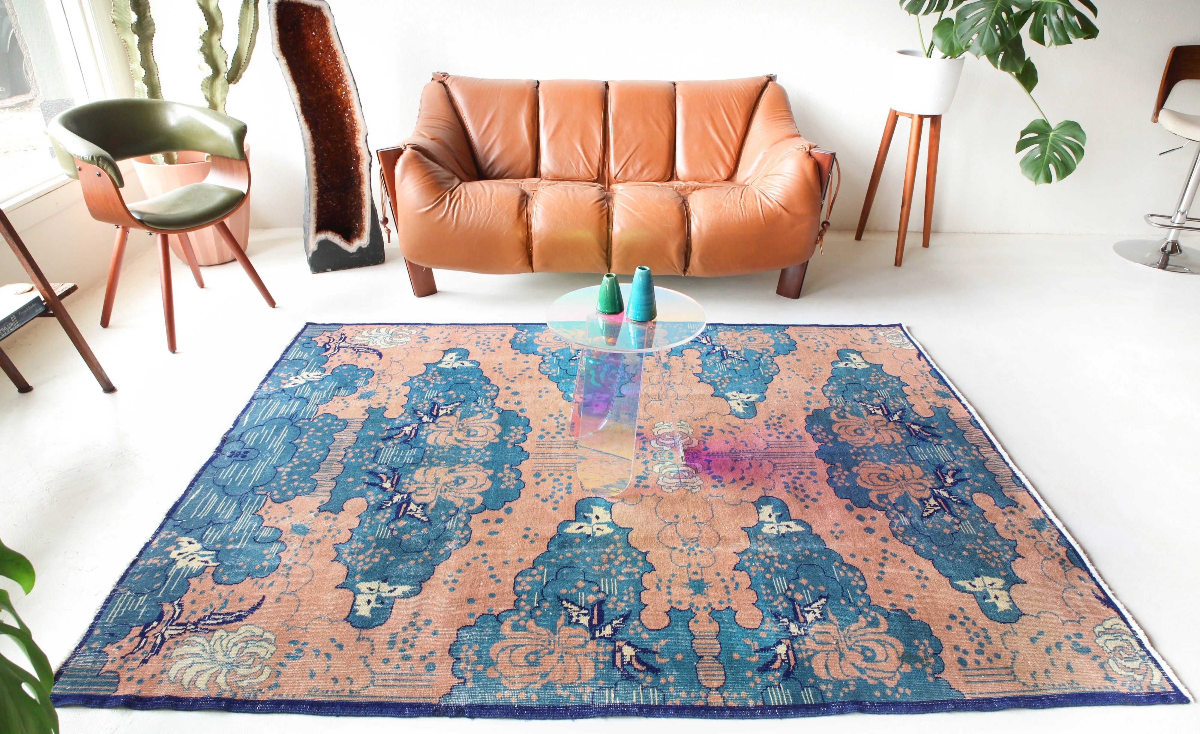 Vintage Turkish Art Deco Rug 5'10"x7'6"