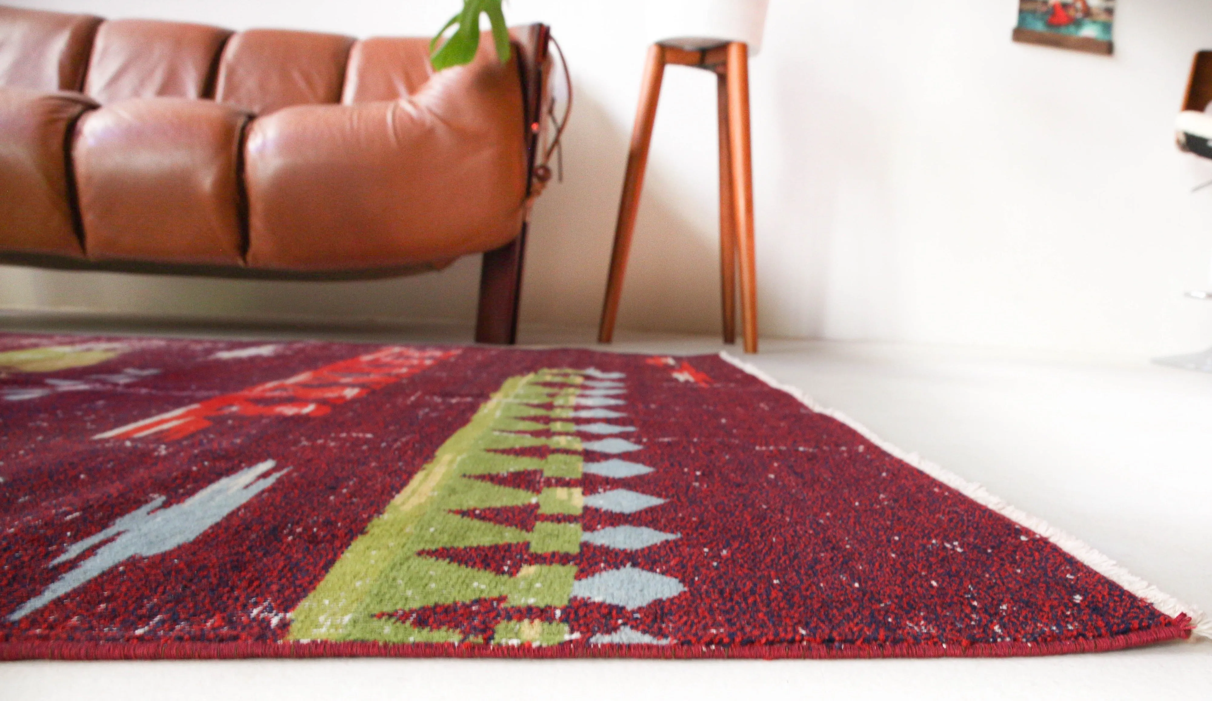 Vintage Turkish Art Deco Rug 5'x8"