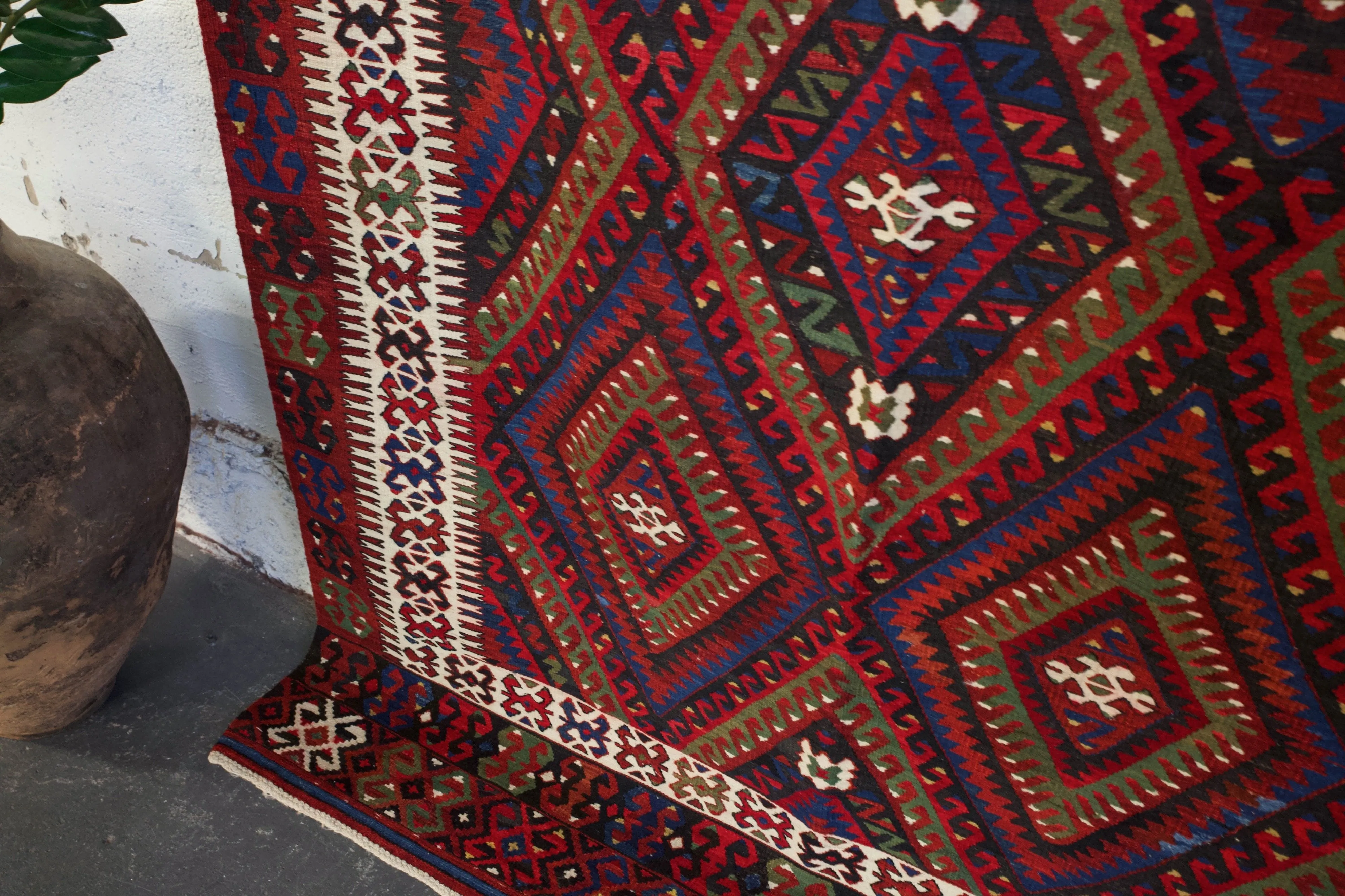 Vintage Turkish Fethiye Kilim Rug 5'4x10'