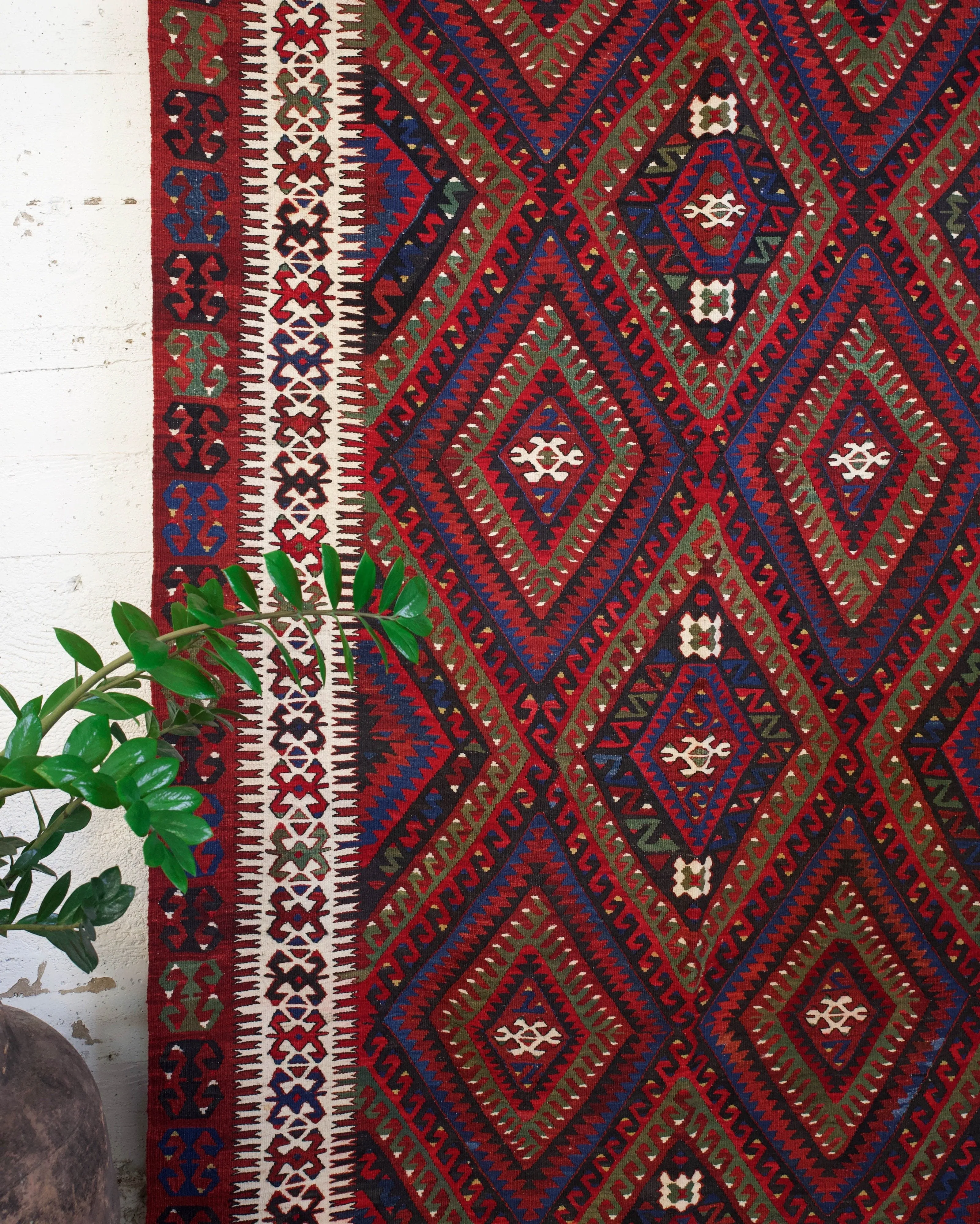 Vintage Turkish Fethiye Kilim Rug 5'4x10'