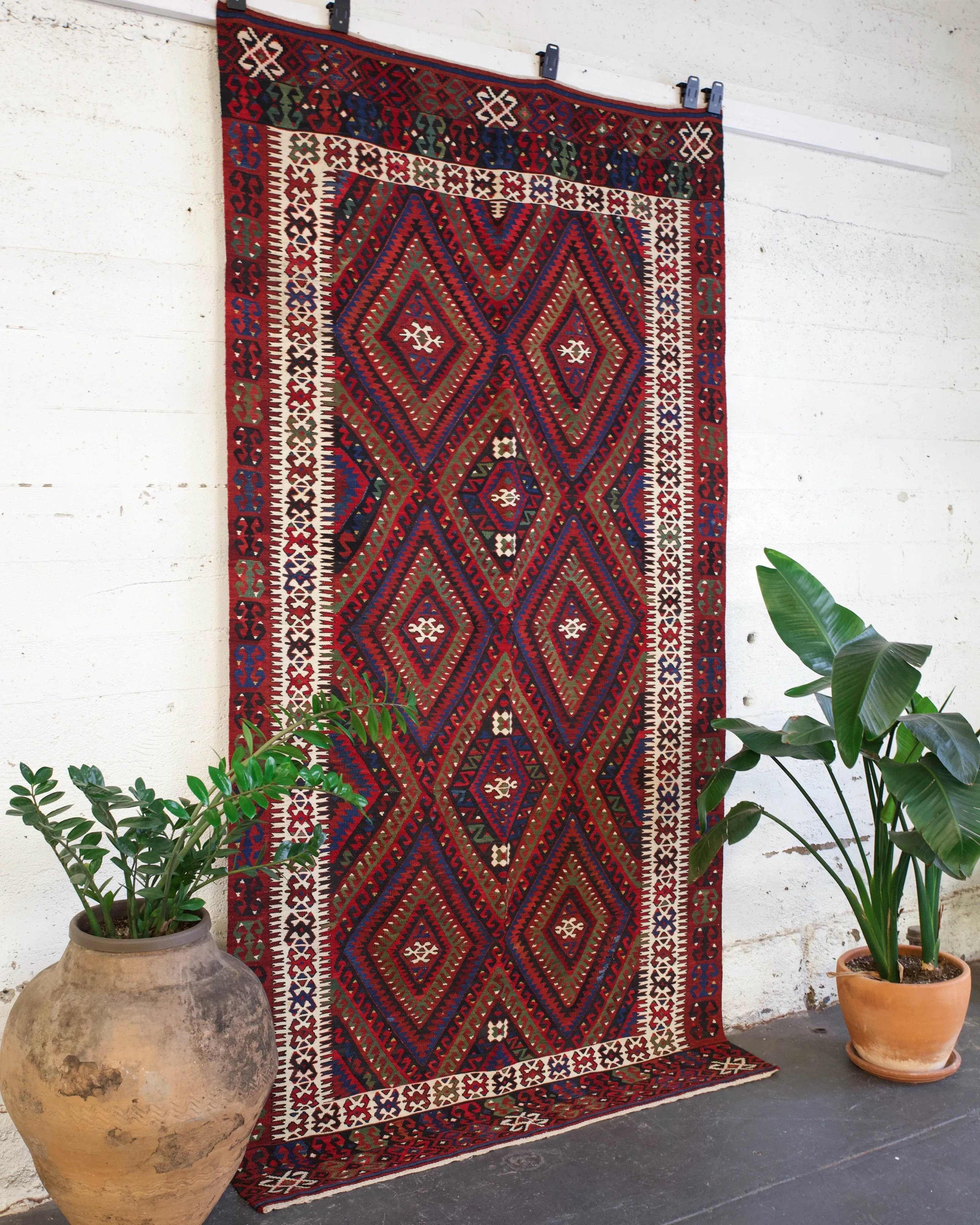 Vintage Turkish Fethiye Kilim Rug 5'4x10'