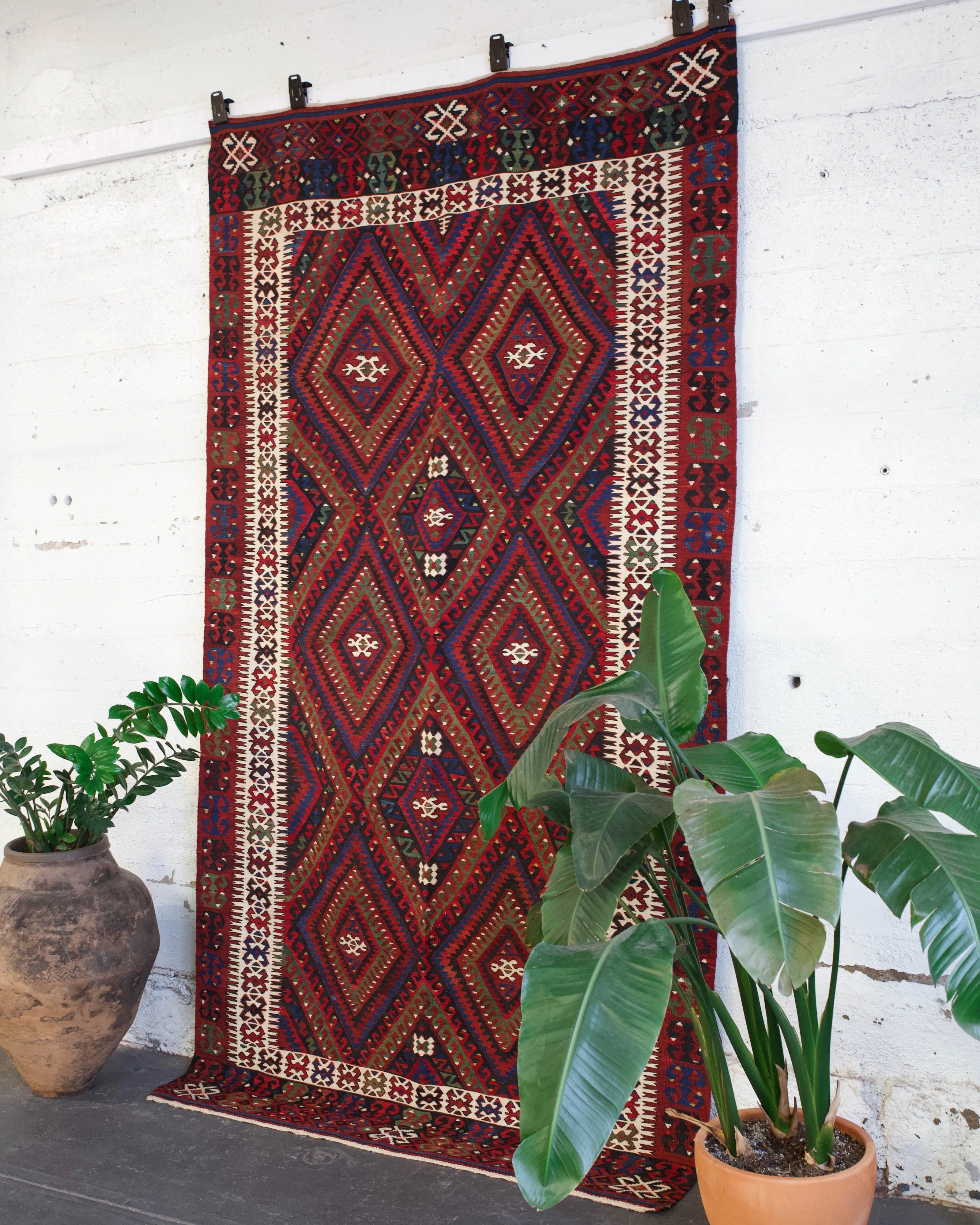 Vintage Turkish Fethiye Kilim Rug 5'4x10'