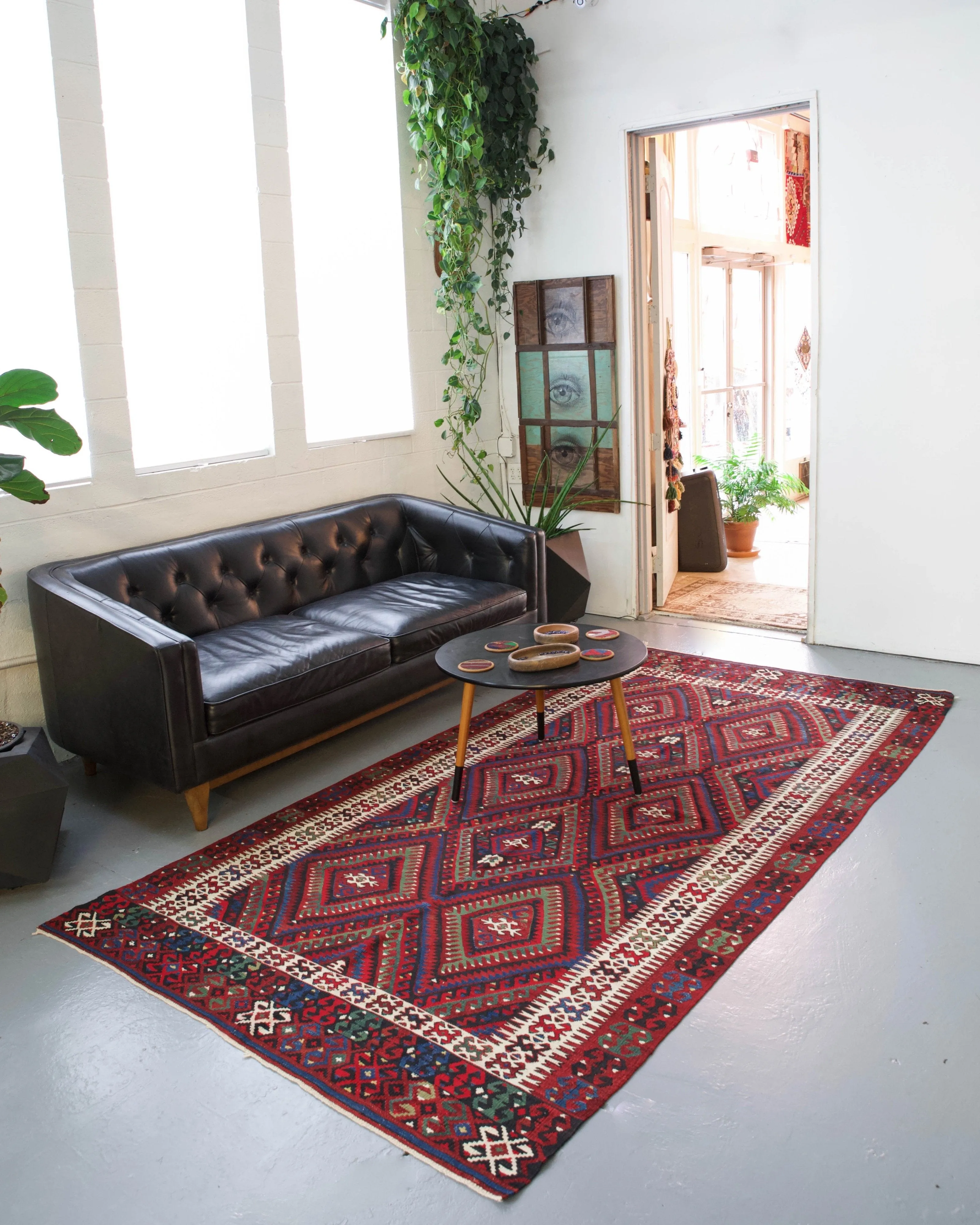 Vintage Turkish Fethiye Kilim Rug 5'4x10'
