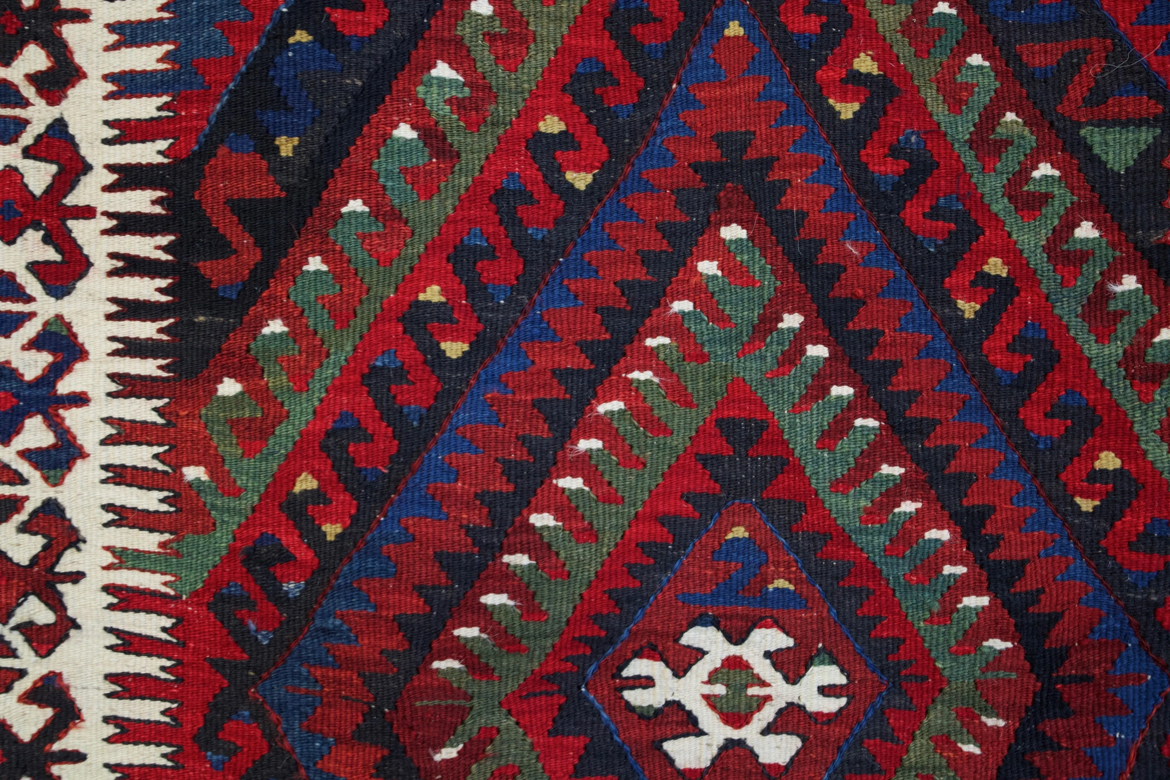 Vintage Turkish Fethiye Kilim Rug 5'4x10'