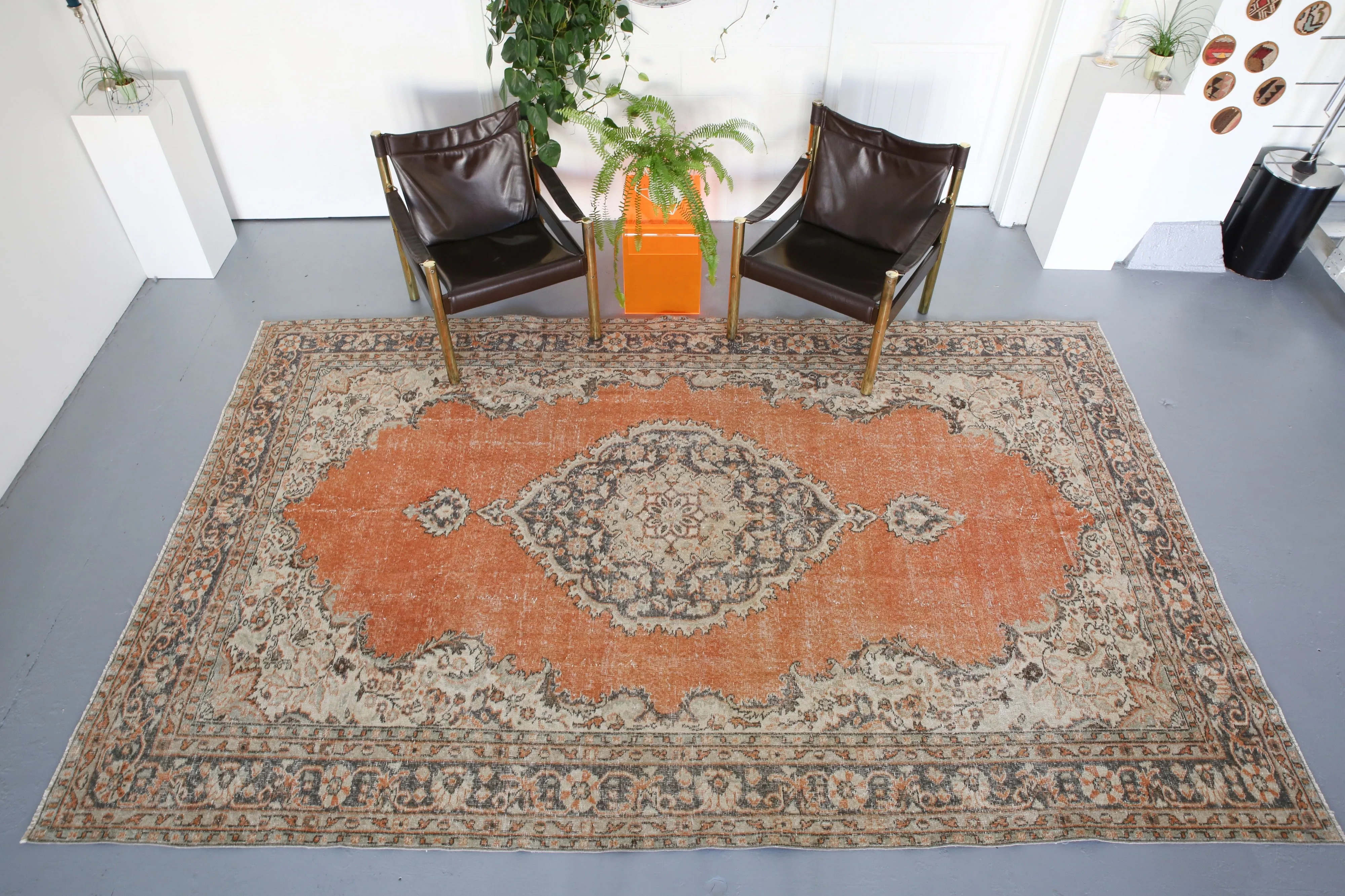Vintage Turkish Isparta Rug 7ftx11ft