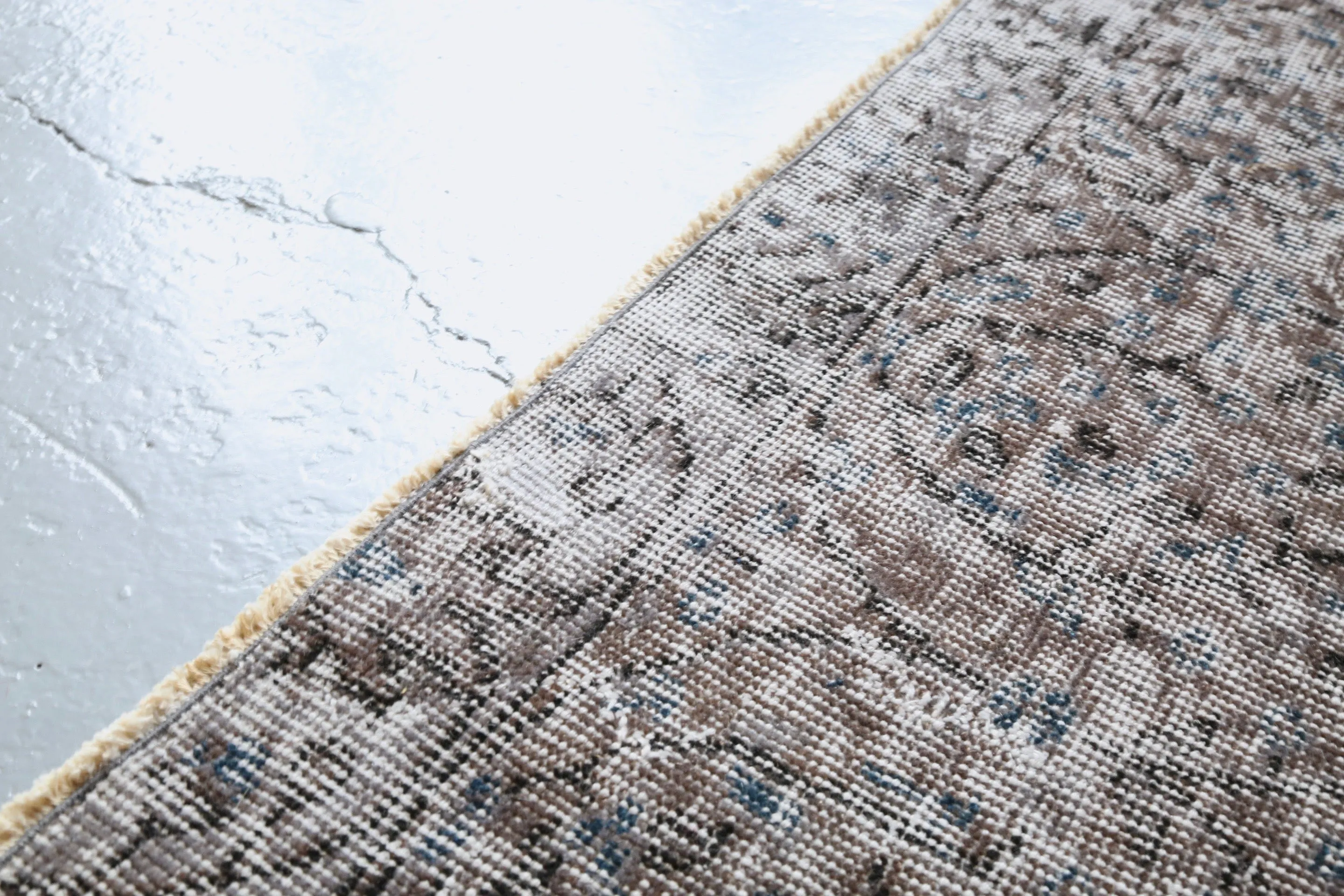 Vintage Turkish  Overdyed Isparta Rug in Ash 5' x 8'
