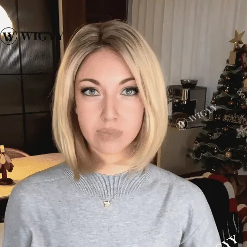 Wigyy Daily Use Ash Blonde Layered Bob Wigs